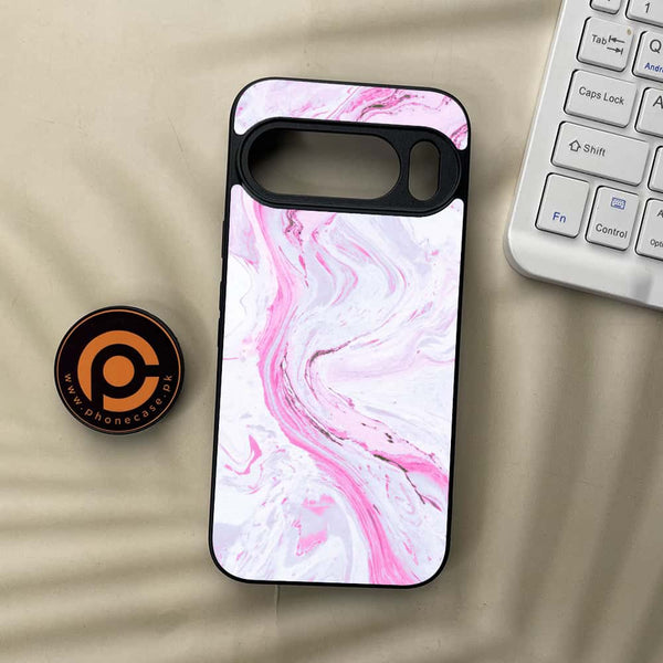 Google Pixel 10 Pro  - Pink Marble Series - Premium Metal Printed soft Bumper Shock Proof Case