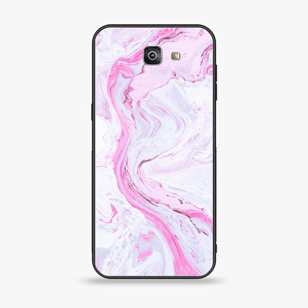 Galaxy J7 Prime 2018 - Pink Marble Series - Premium Printed Glass soft Bumper shock Proof Case