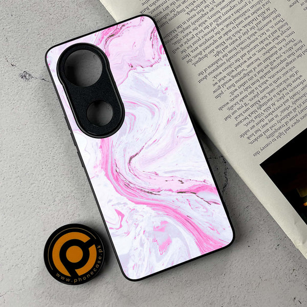 Vivo V50 -   Pink Marble  Design 1  - Premium Metal Printed Soft Bumper Shockproof Case  CS-32396