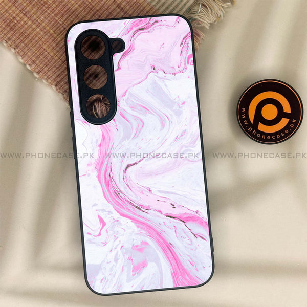 Tecno Spark 40 Pro - Pink Marble Series - Premium Metal Printed soft Bumper shock Proof Case