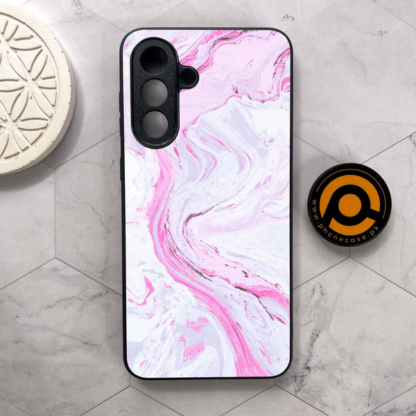 Samsung Galaxy A56 5G - Pink Marble Series - Premium Metal Printed soft Bumper shock Proof Case