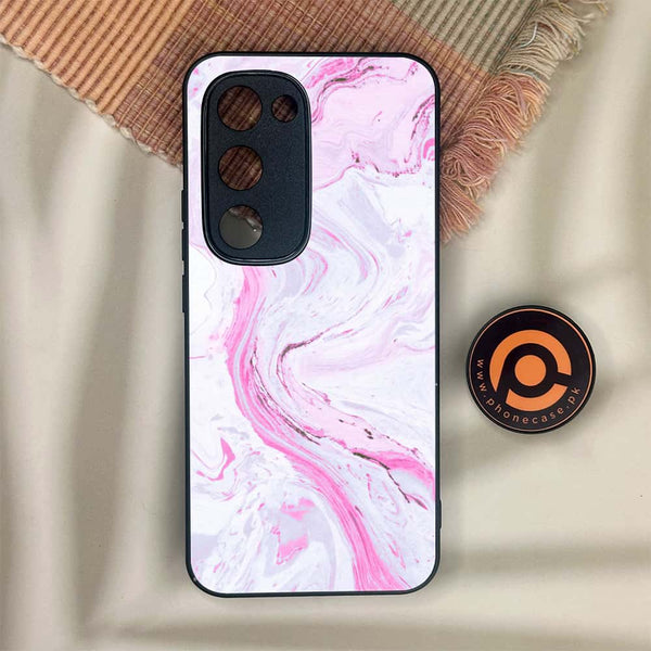 Tecno Spark 40 Pro Plus - Pink Marble Series - Premium Metal Printed soft Bumper shock Proof Case