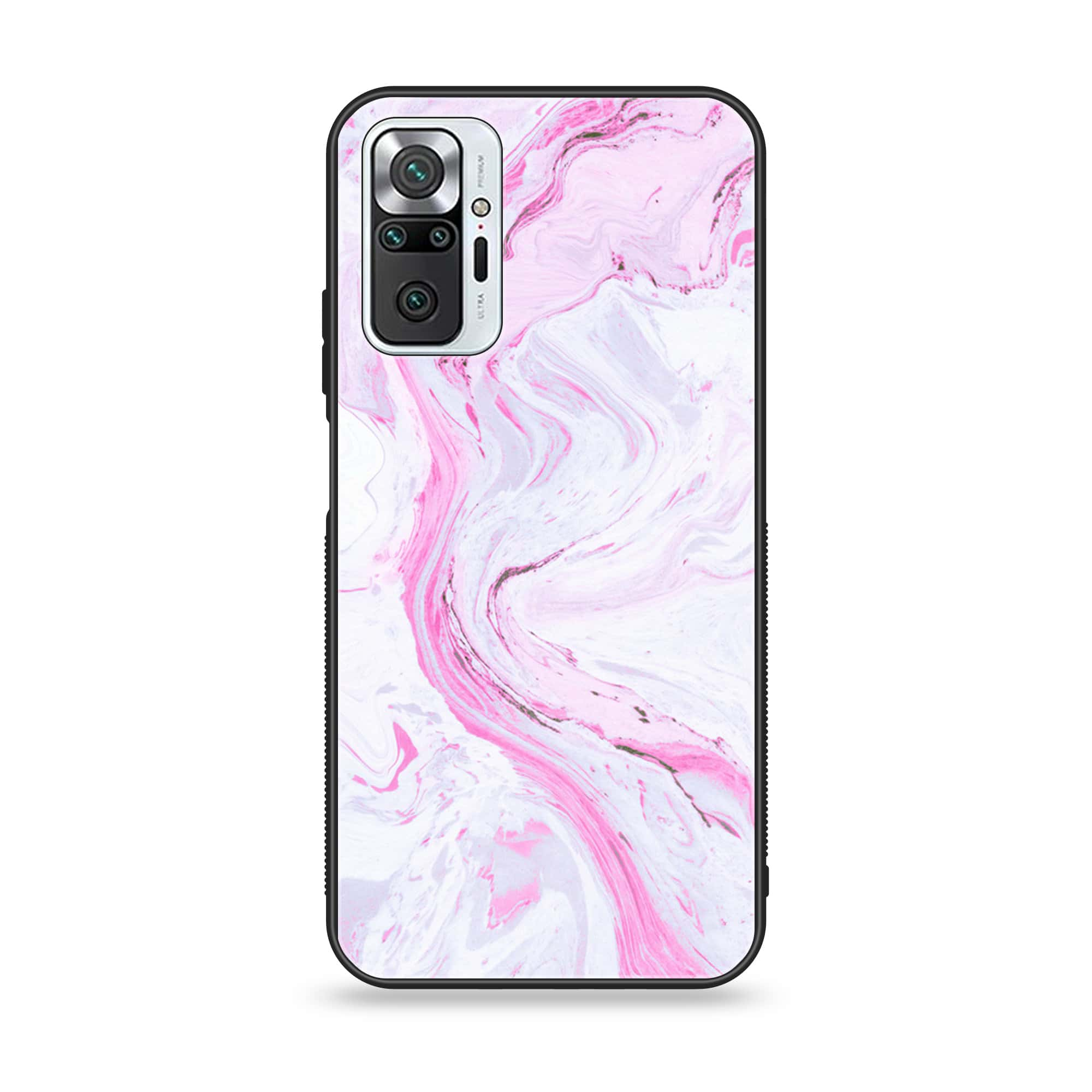 Xiaomi Redmi Note 10 Pro - Pink Marble Series - Premium Printed Glass soft Bumper shock Proof Case