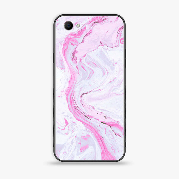 Oppo F7 Youth - Pink Marble Series - Premium Printed Glass soft Bumper shock Proof Case