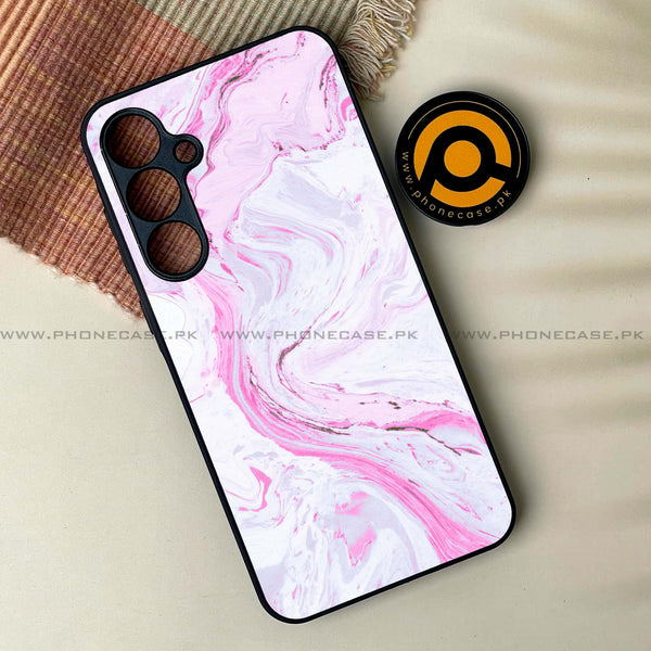 Samsung Galaxy A24 4G - Pink Marble Series - Premium Printed Glass soft Bumper shock Proof Case