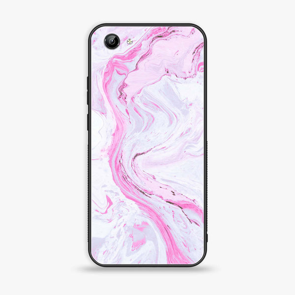 Vivo Y71 - Pink Marble Series - Premium Printed Glass soft Bumper shock Proof Case