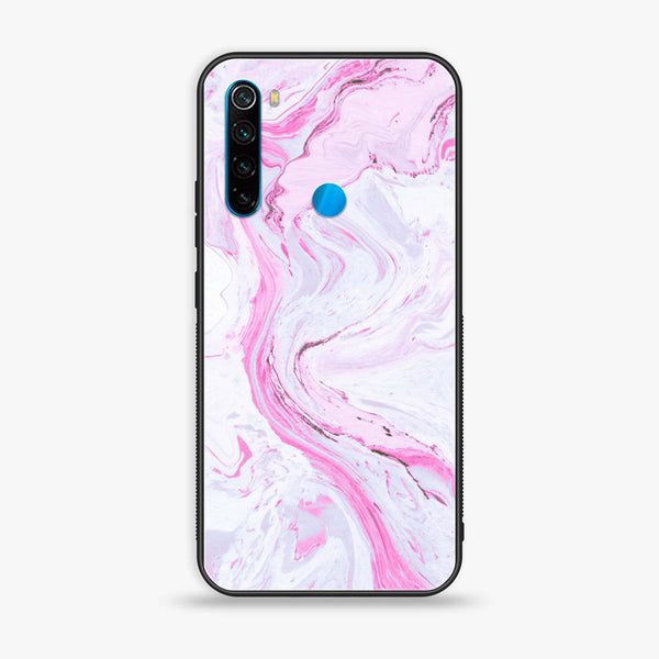 Redmi Note 8 - Pink Marble Series - Premium Printed Glass soft Bumper shock Proof Case