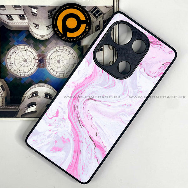 Redmi Note 13 Pro 4G - Pink Marble Series - Premium Metal Printed soft Bumper shock Proof Case