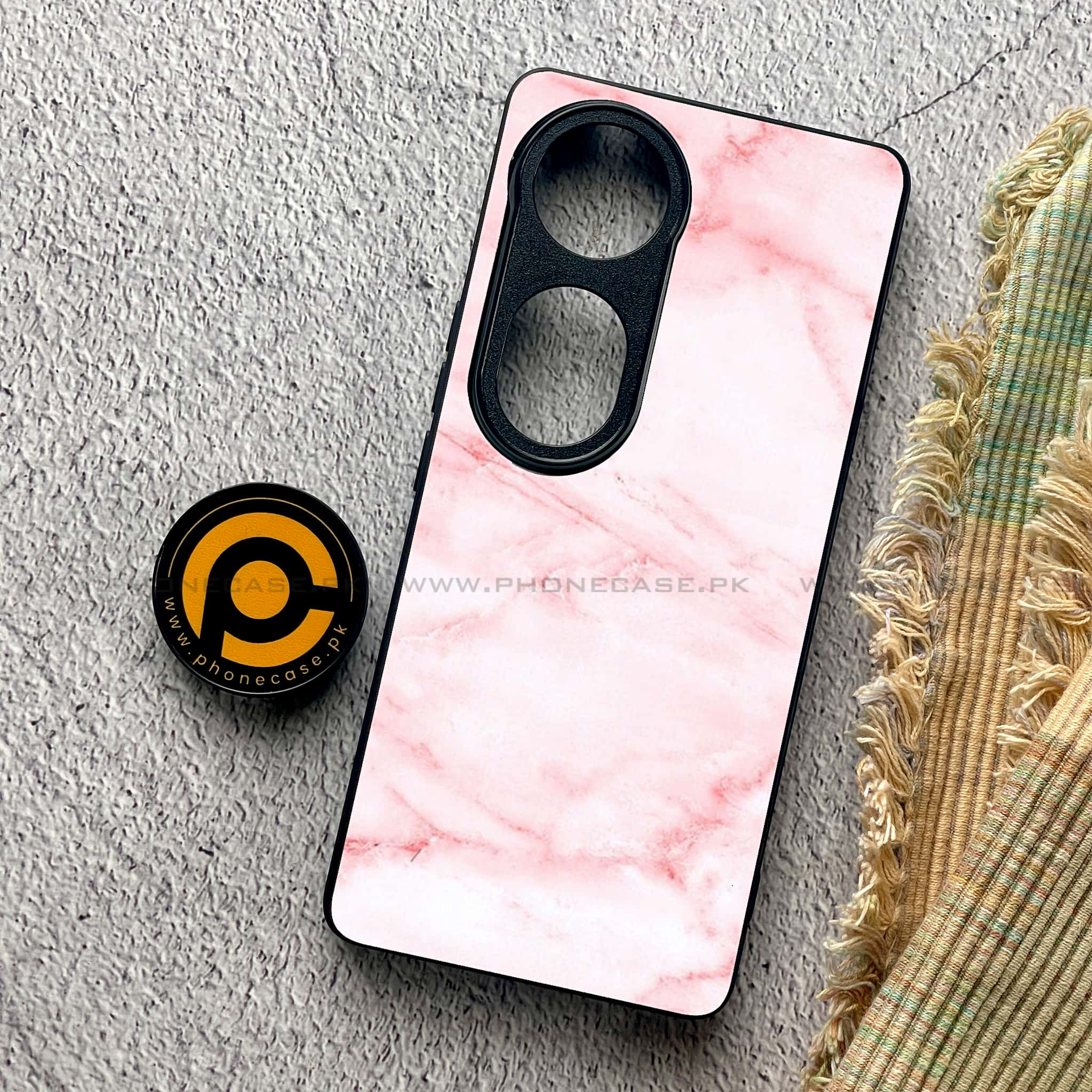 Vivo V40 Pro - Pink Marble Series - Premium Metal Printed soft Bumper shock Proof Case