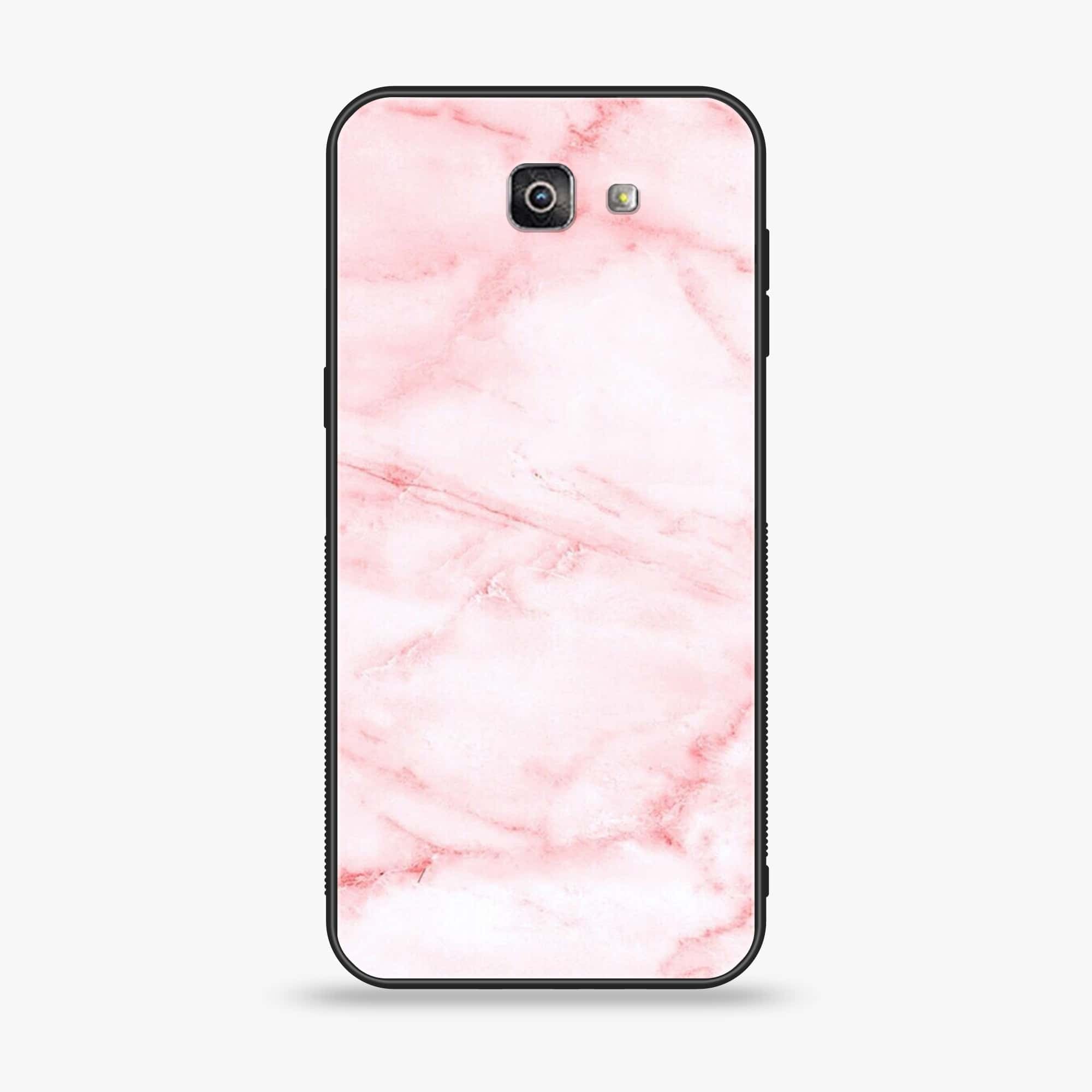 Galaxy J7 Prime - Pink Marble Series - Premium Printed Glass soft Bumper shock Proof Case