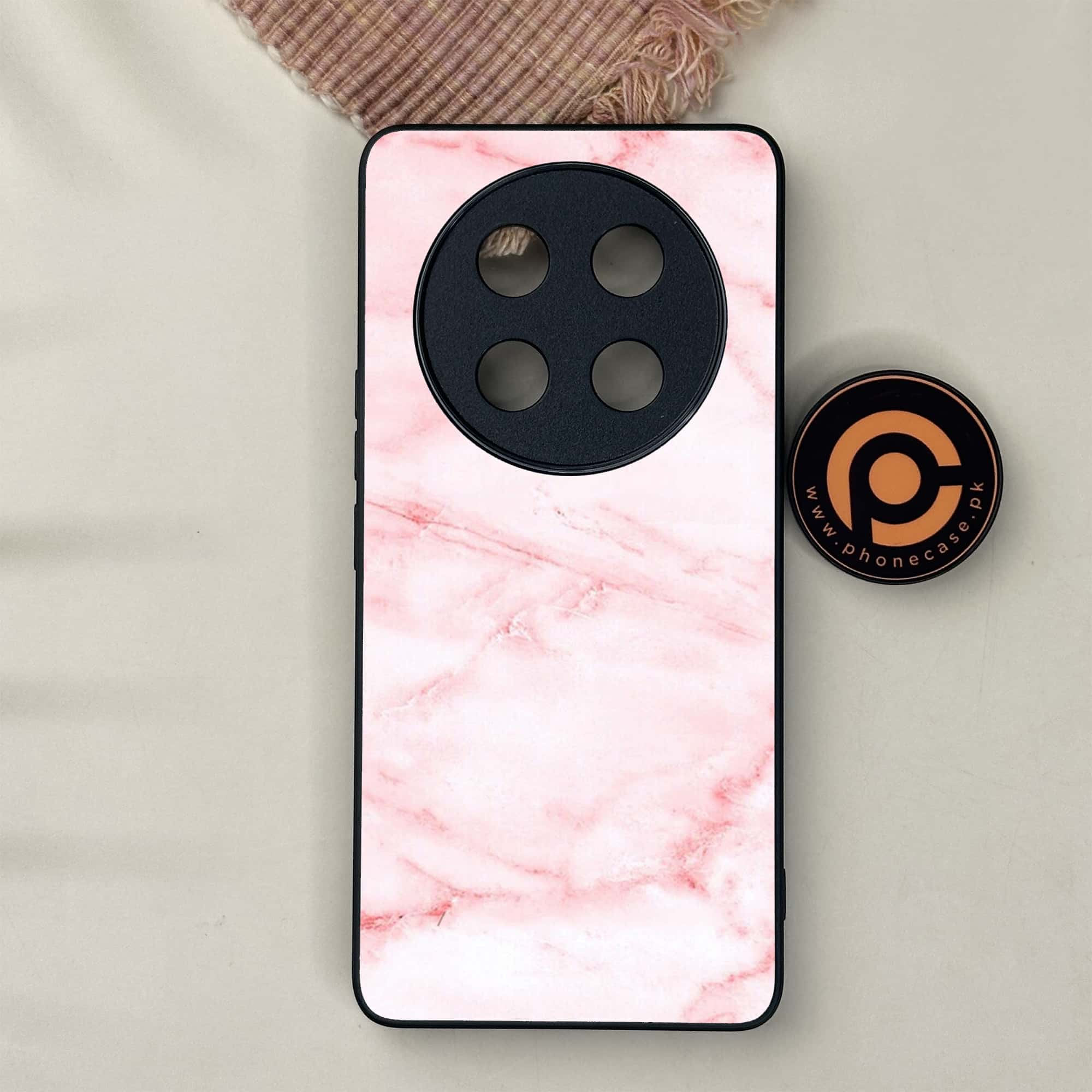 Honor X9c 5G - Pink Marble Series - Premium Metal Printed soft Bumper shock Proof Case