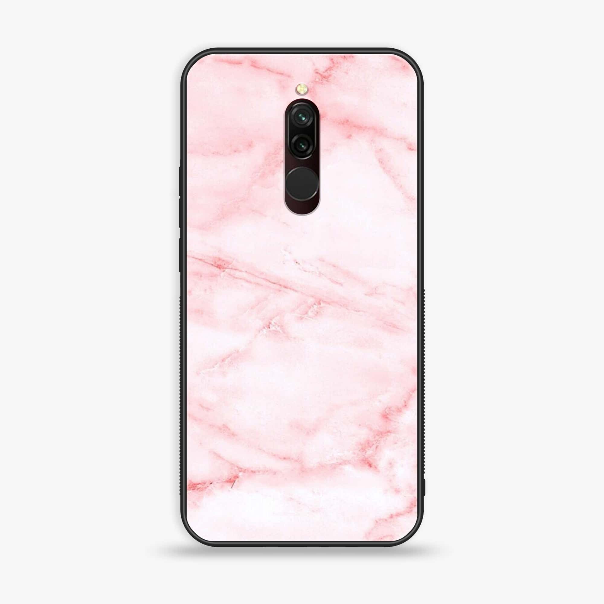 Xiaomi Redmi 8 - Pink Marble Series - Premium Printed Glass soft Bumper shock Proof Case