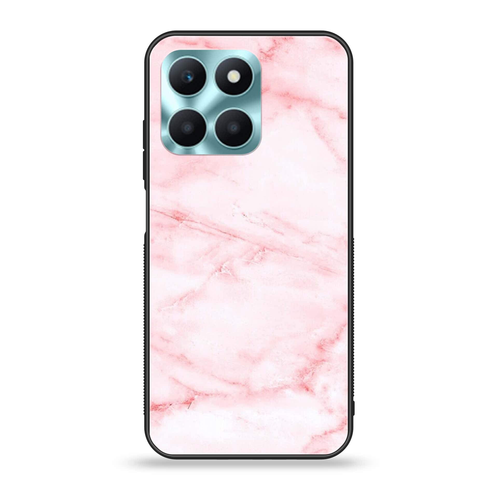 Honor X6a - Pink Marble Series - Premium Printed Glass soft Bumper shock Proof Case