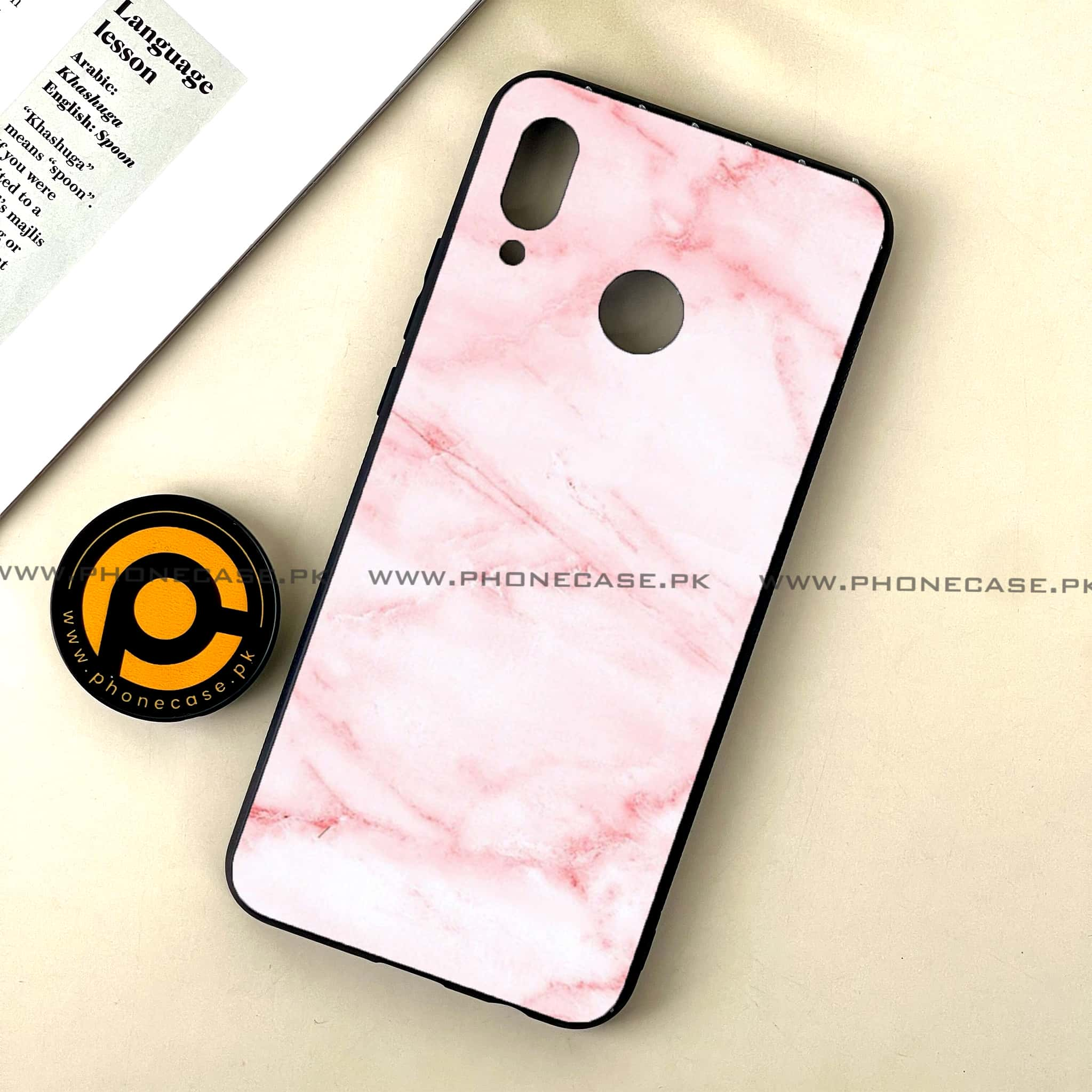 Huawei Nova 3 - Pink Marble Series - Premium Printed Glass soft Bumper shock Proof Case