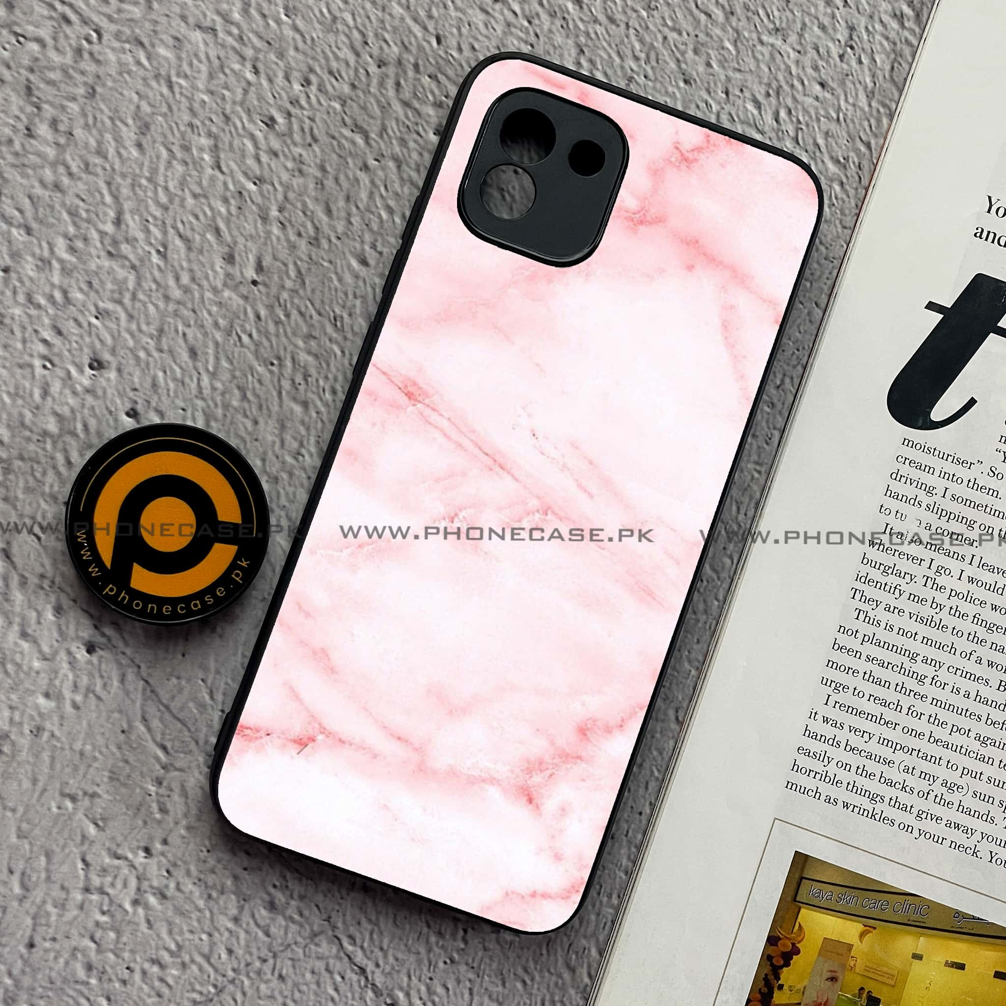 Samsung Galaxy A03 - Pink Marble Series - Premium Printed Glass soft Bumper shock Proof Case