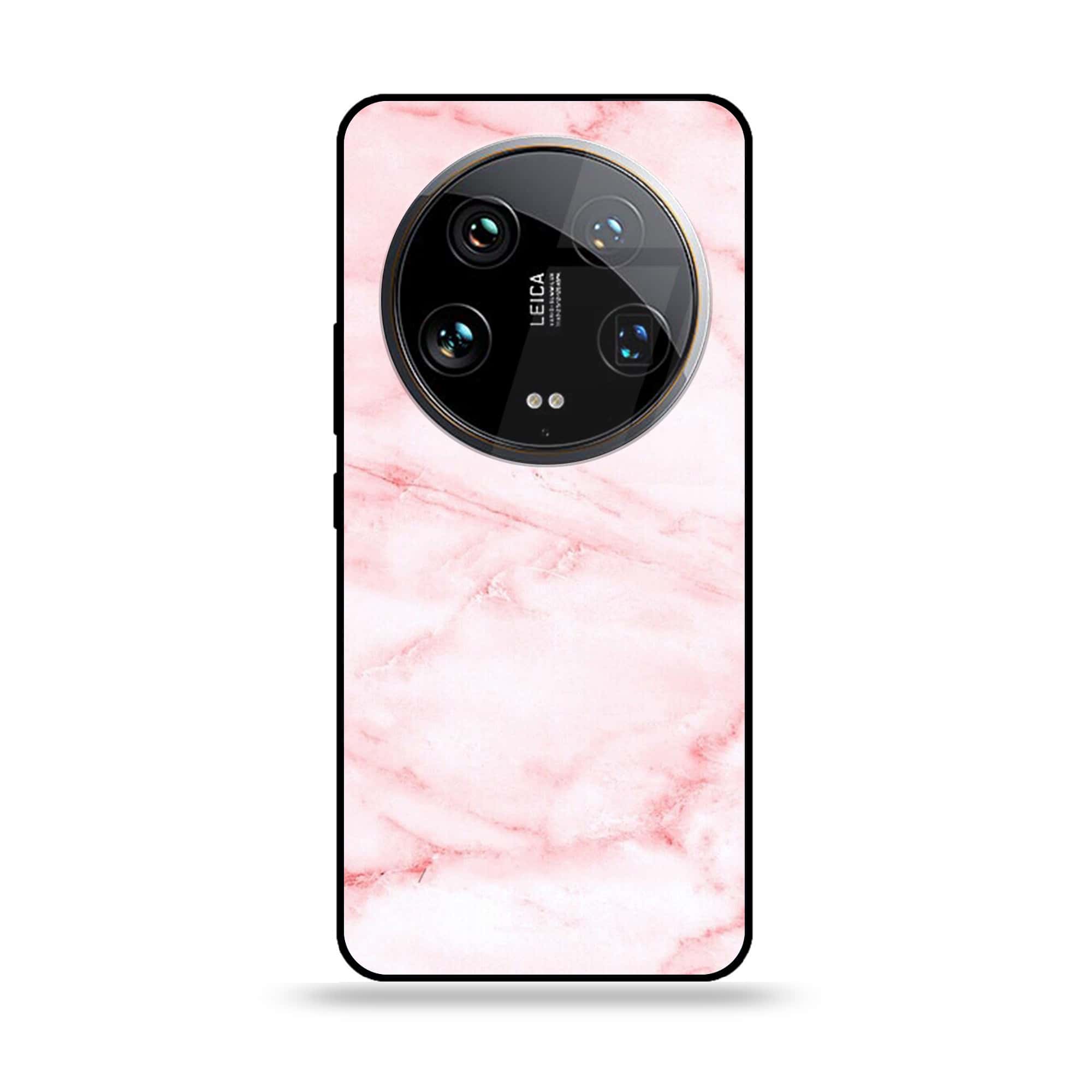 Xiaomi 14 Ultra - Pink Marble Series - Premium Printed Glass soft Bumper shock Proof Case