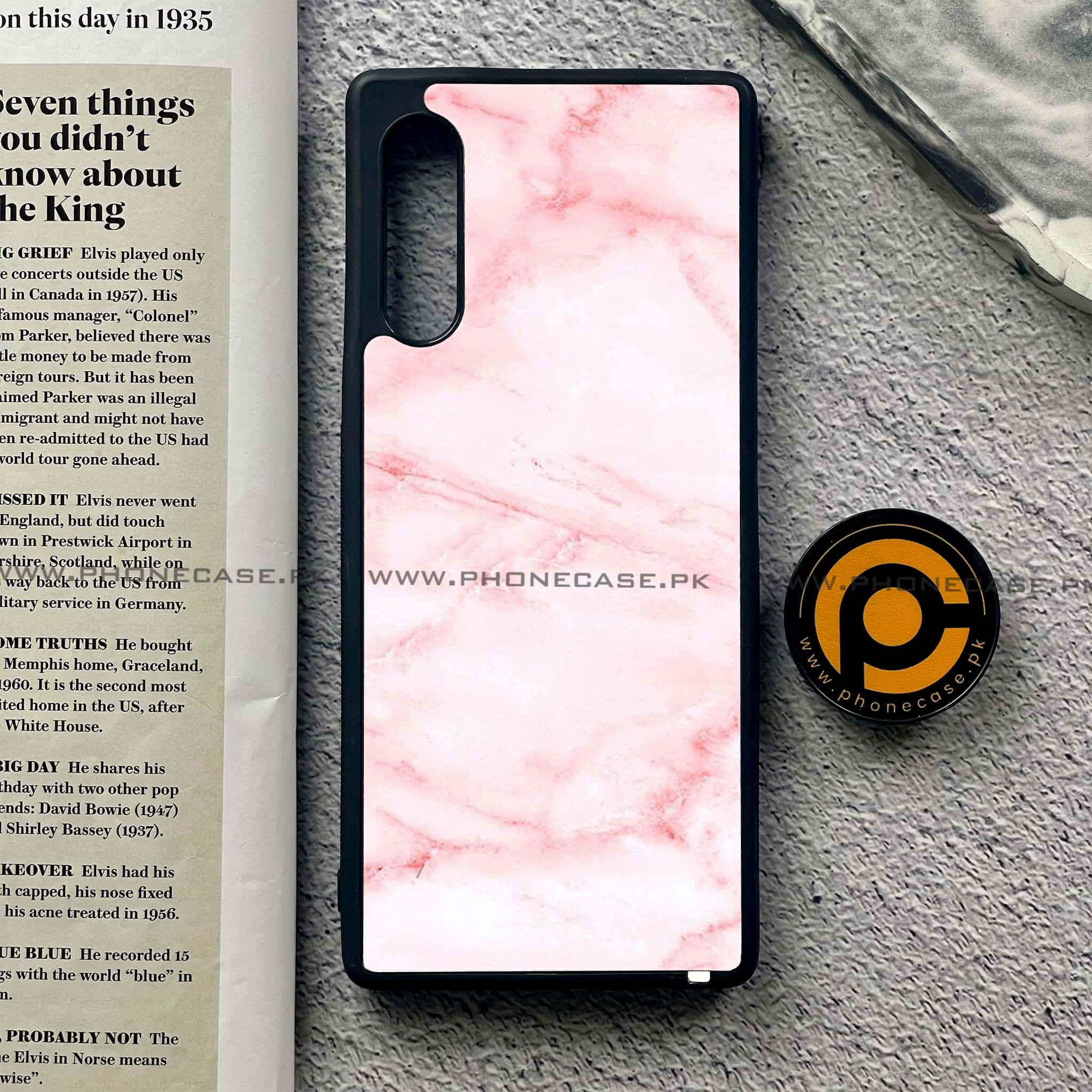 LG Velvet - Pink Marble Series - Premium Printed Glass soft Bumper shock Proof Case