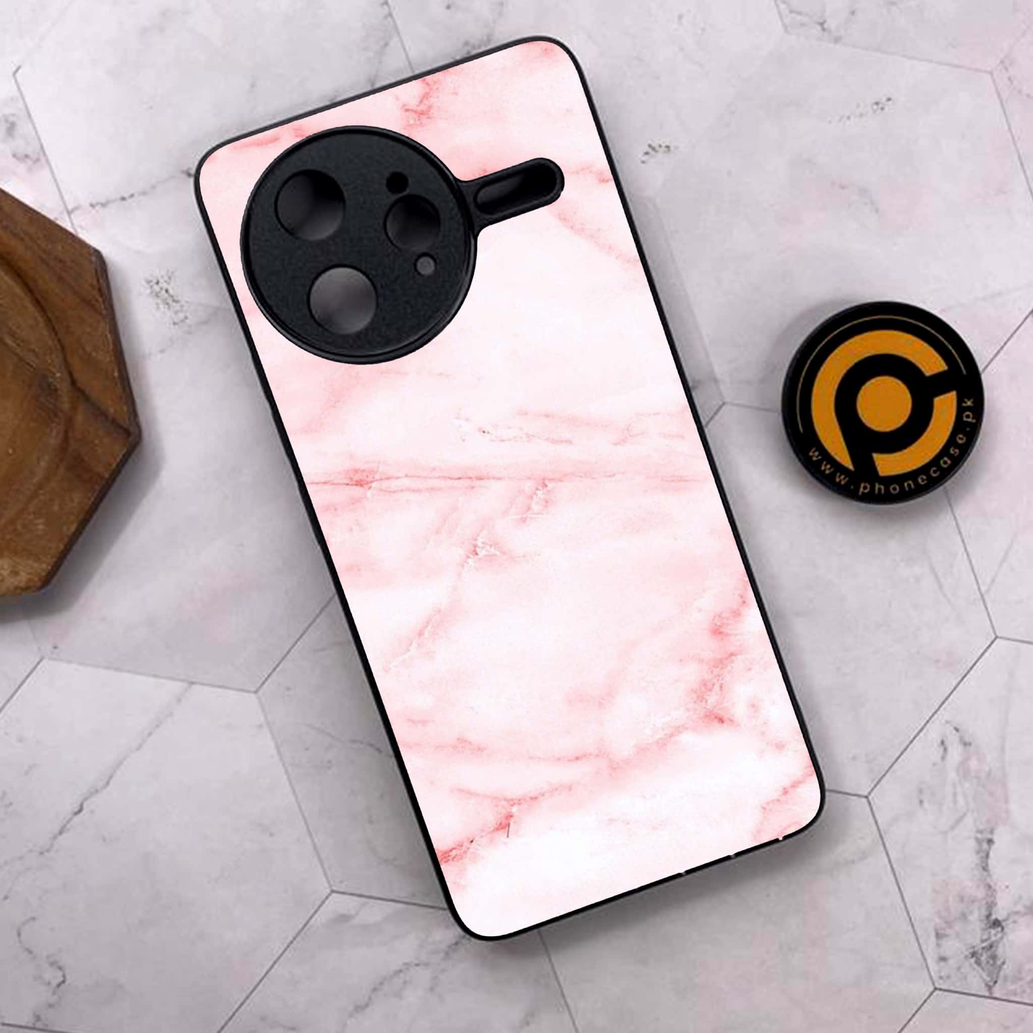 Xiaomi Poco F7 Ultra 5G - Pink Marble Series - Premium Metal Printed soft Bumper shock Proof Case