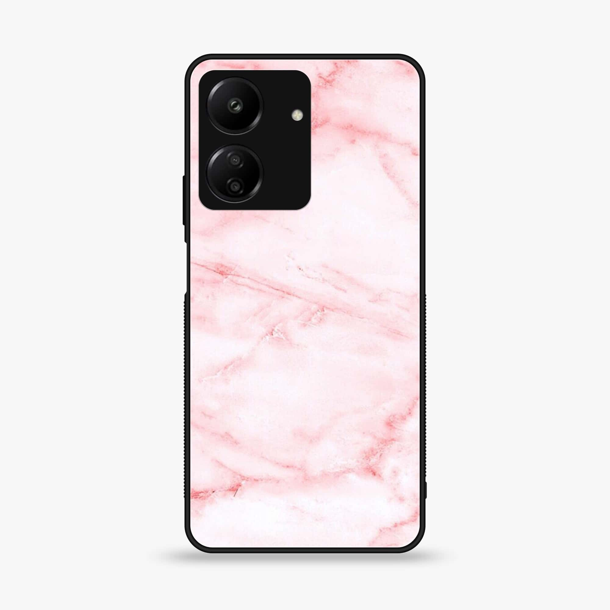 Xiaomi Poco C65 - Pink Marble Series - Premium Printed Glass soft Bumper shock Proof Case