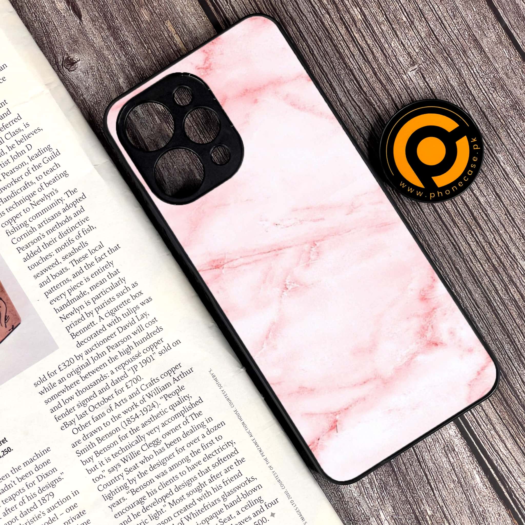 Xiaomi Redmi 12 - Pink Marble Series - Premium Printed Glass soft Bumper shock Proof Case
