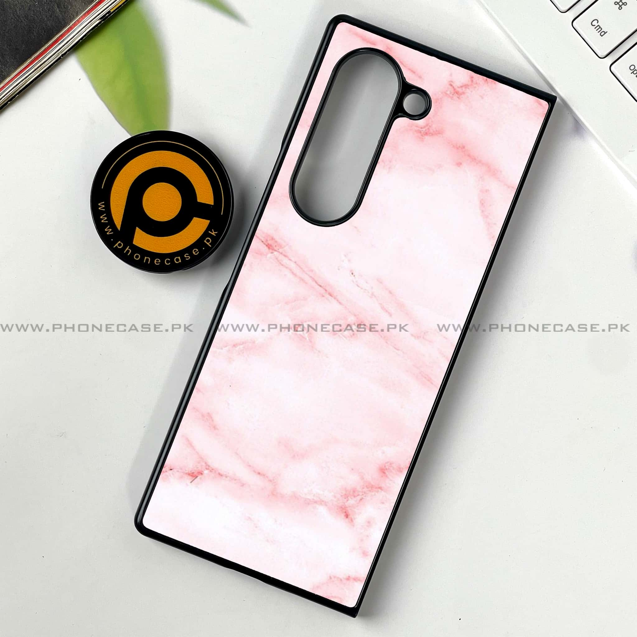 Samsung Galaxy Z Fold 6 - Pink Marble Series - Premium Printed Metal soft Bumper shock Proof Case