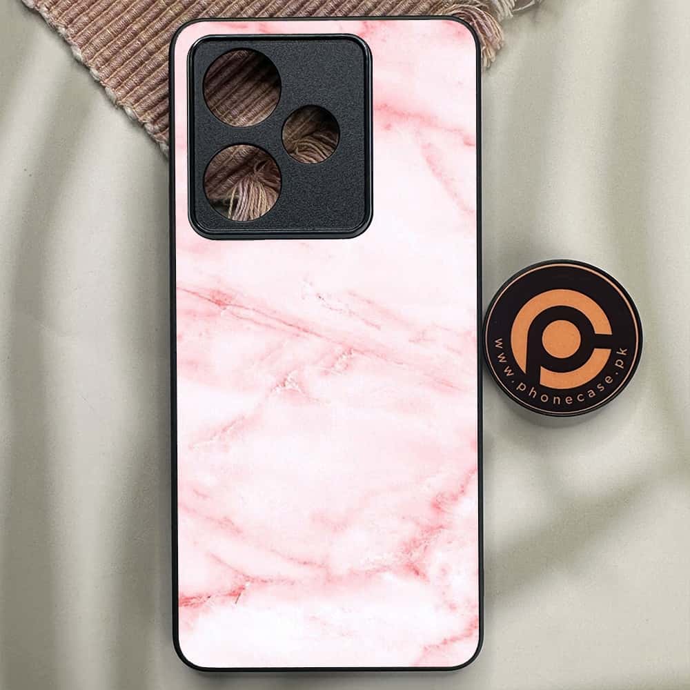 Realme GT 7 - Pink Marble Series - Premium Metal Printed soft Bumper shock Proof Case