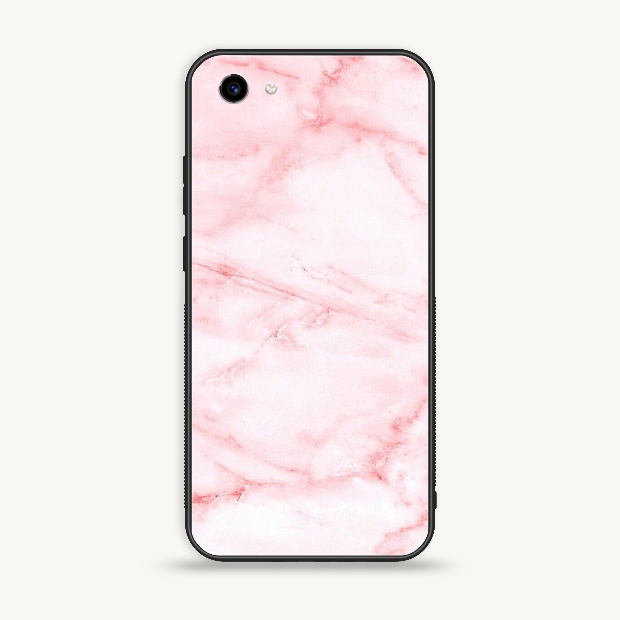 Vivo Y83 - Pink Marble Series - Premium Printed Glass soft Bumper shock Proof Case