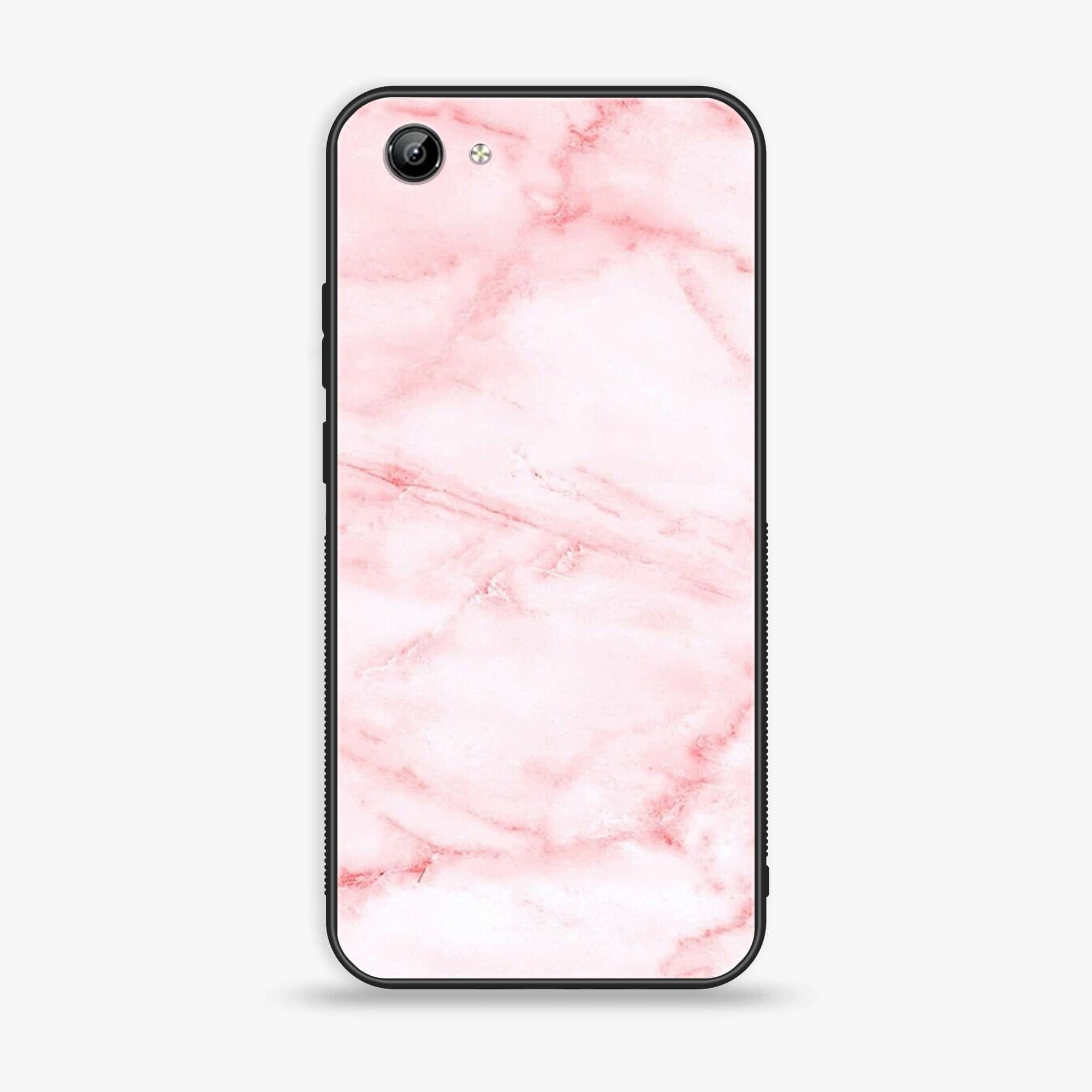 Vivo Y71 - Pink Marble Series - Premium Printed Glass soft Bumper shock Proof Case