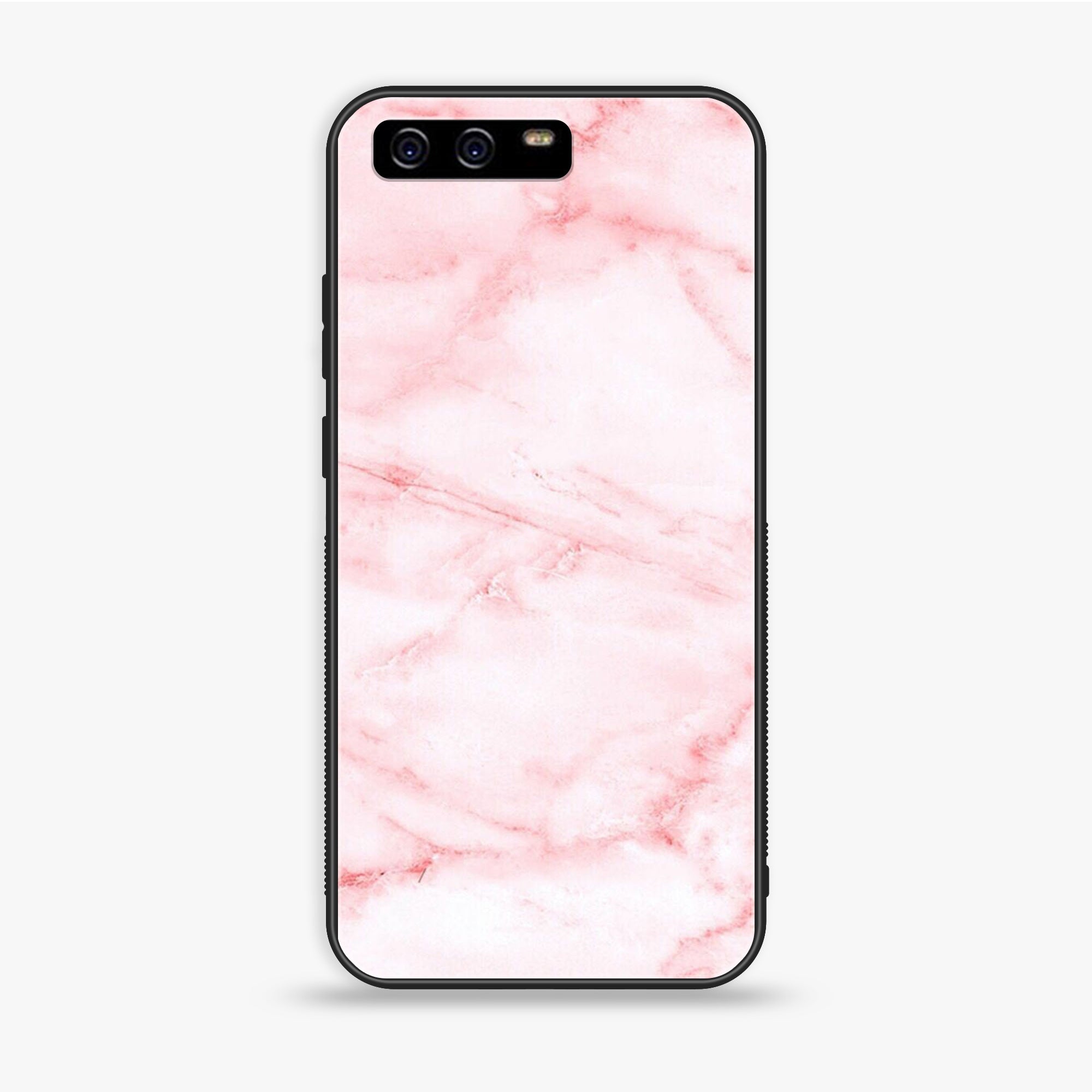 Huawei P10 Plus - Pink Marble Series - Premium Printed Glass Soft Bumper Shock Proof Case