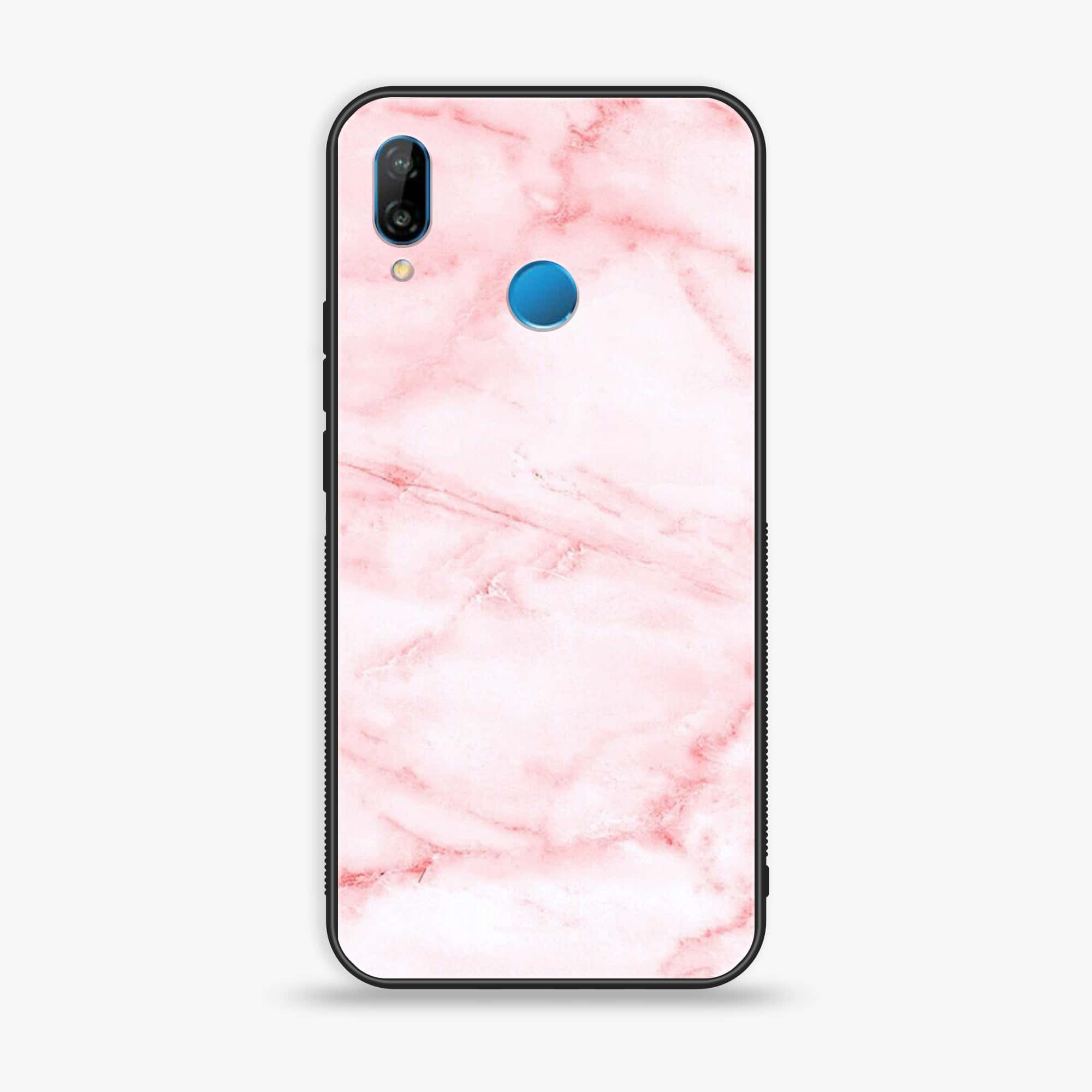 Huawei P20 lite - Pink Marble Series - Premium Printed Glass soft Bumper shock Proof Case