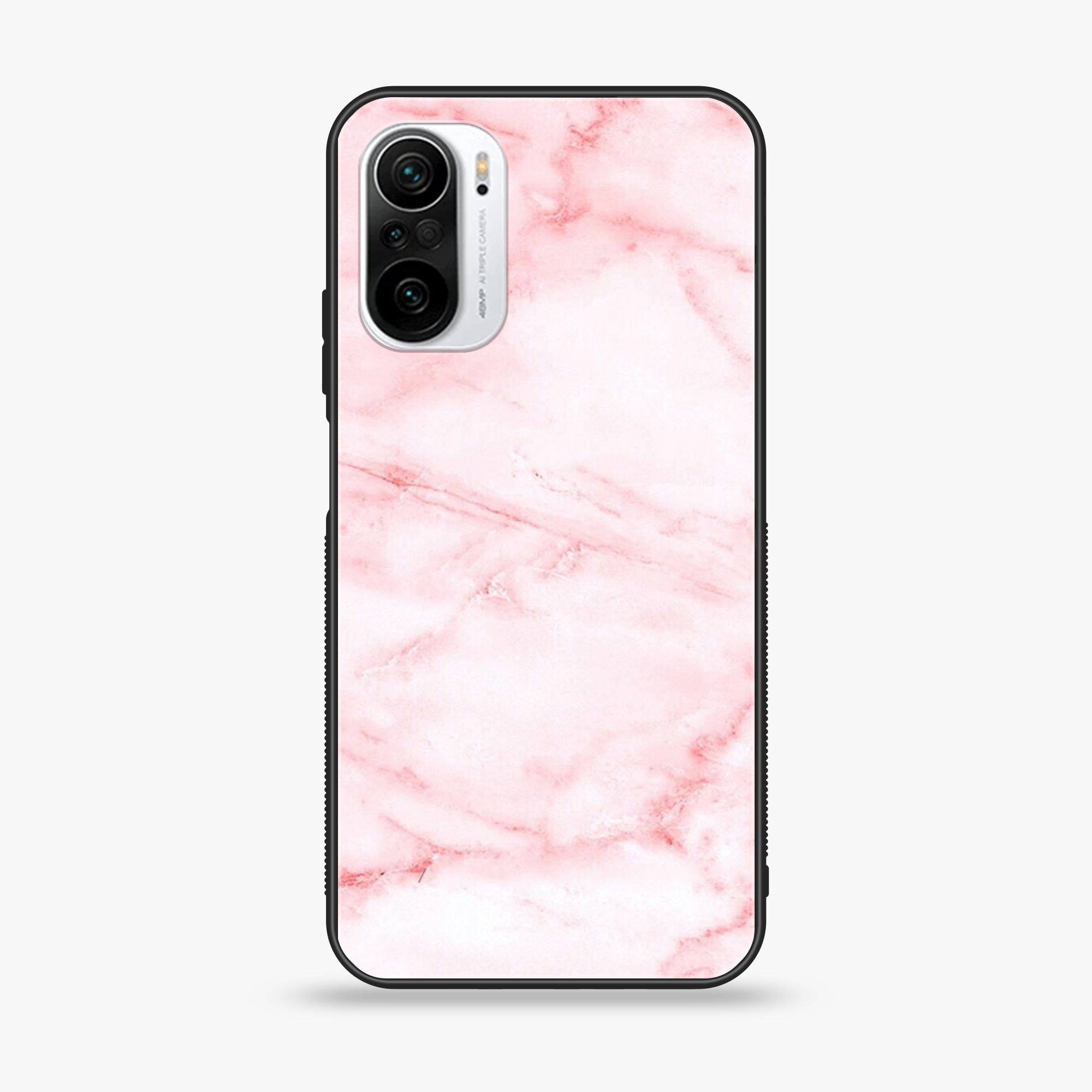 Xiaomi Poco F3 - Pink marble Series - Premium Printed Glass soft Bumper shock Proof Case