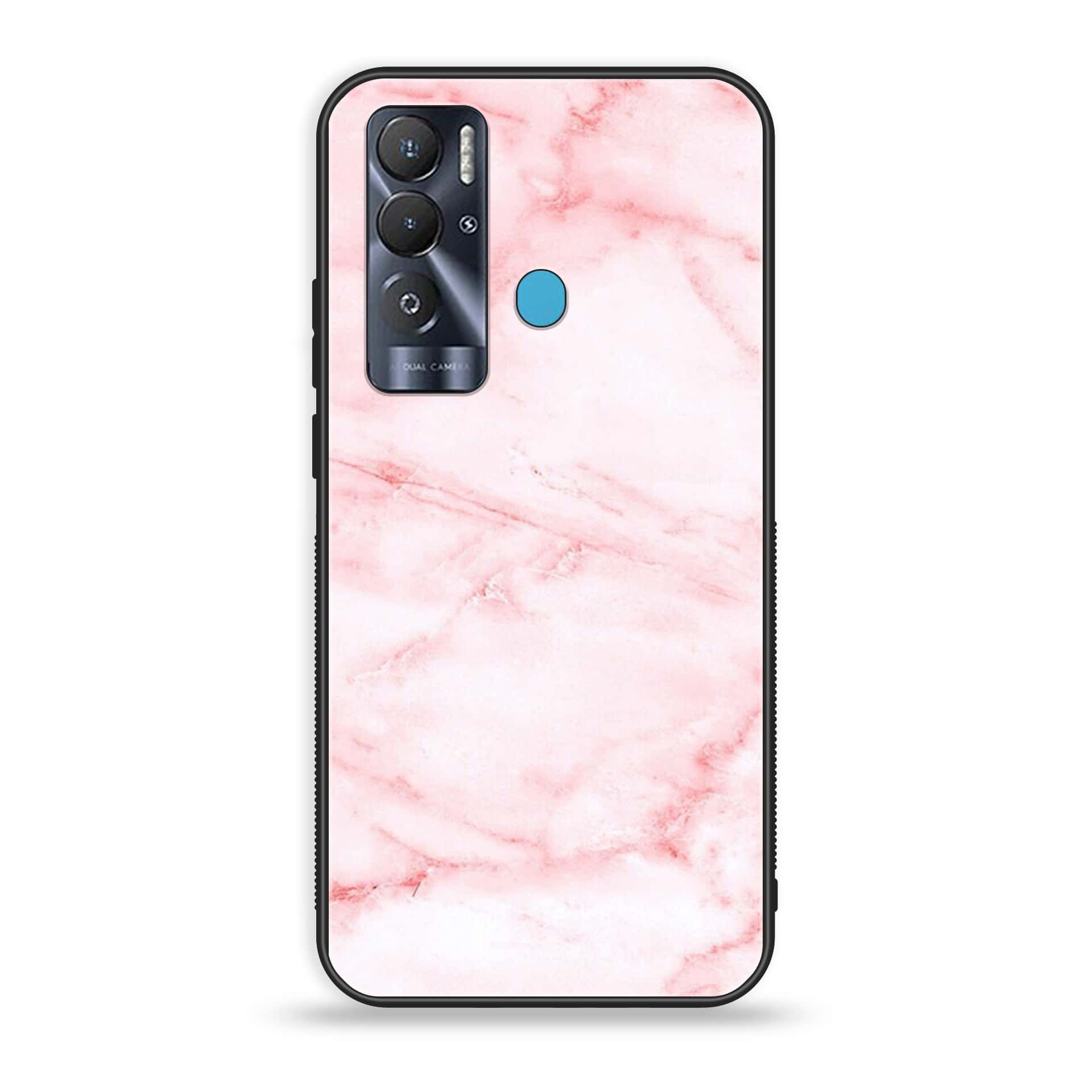 Tecno Pova Neo Pink Marble Premium Printed Glass soft Bumper shock Proof Case