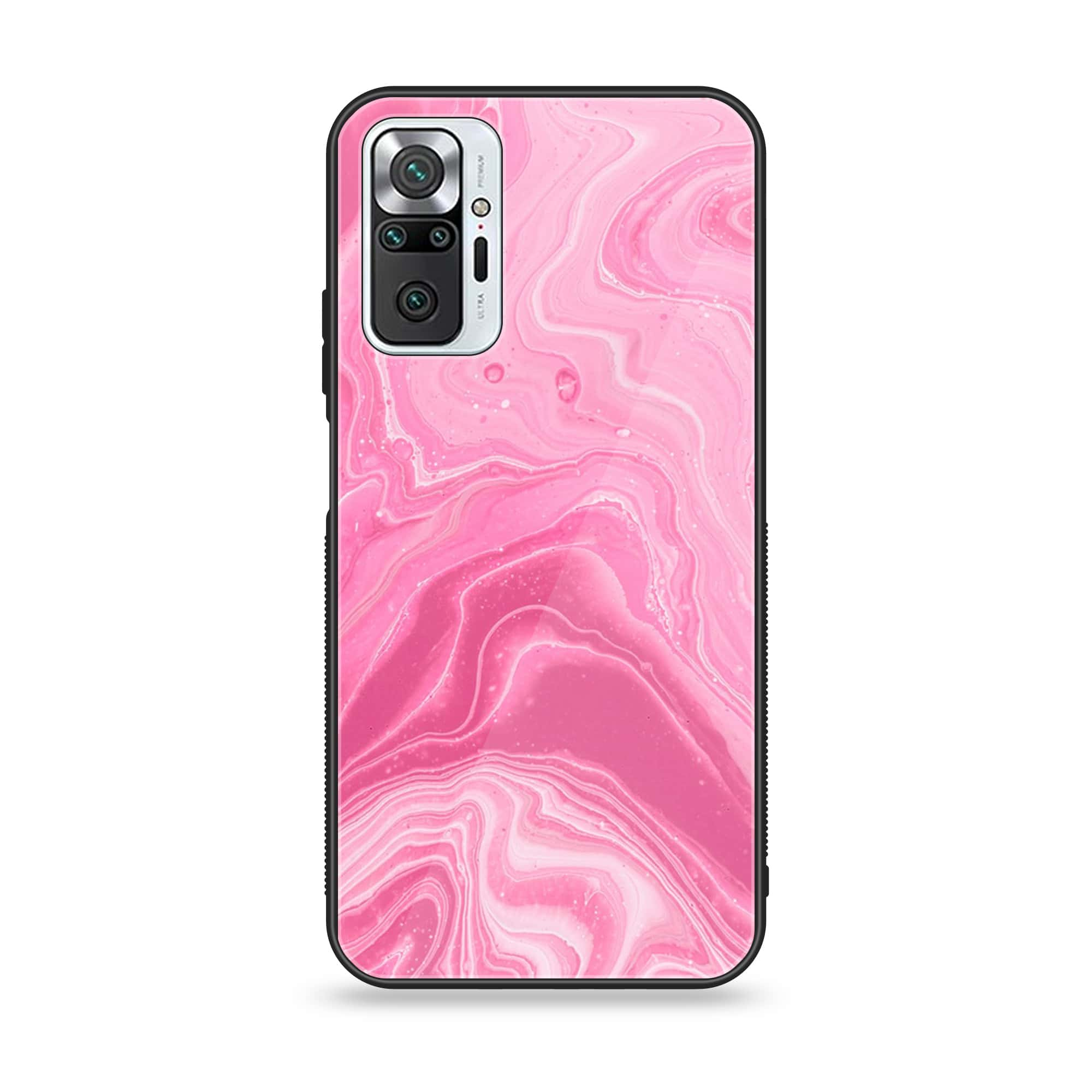 Xiaomi Redmi Note 10 Pro - Pink Marble Series - Premium Printed Glass soft Bumper shock Proof Case