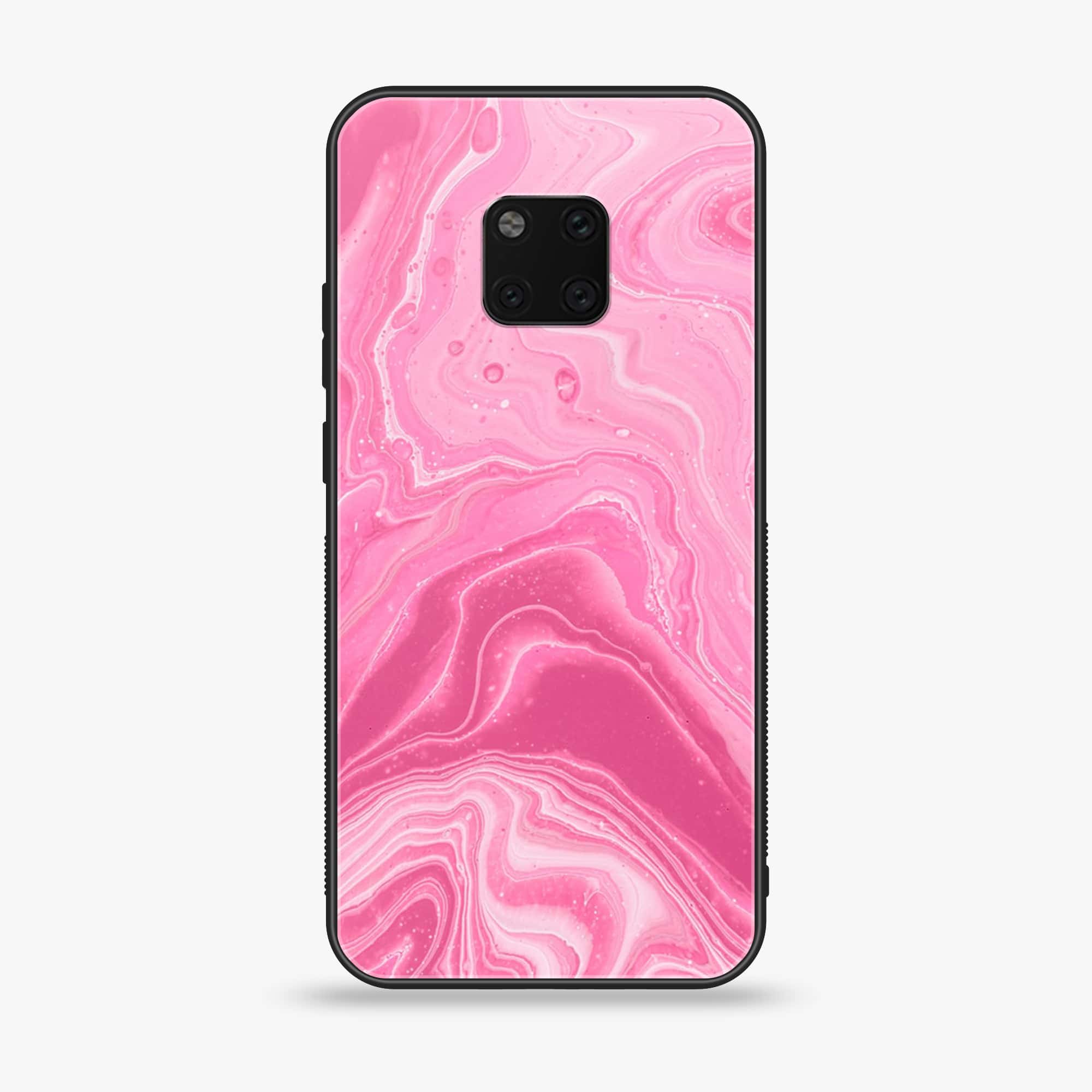 Huawei Mate 20 Pro - Pink Marble Series - Premium Printed Glass soft Bumper shock Proof Case