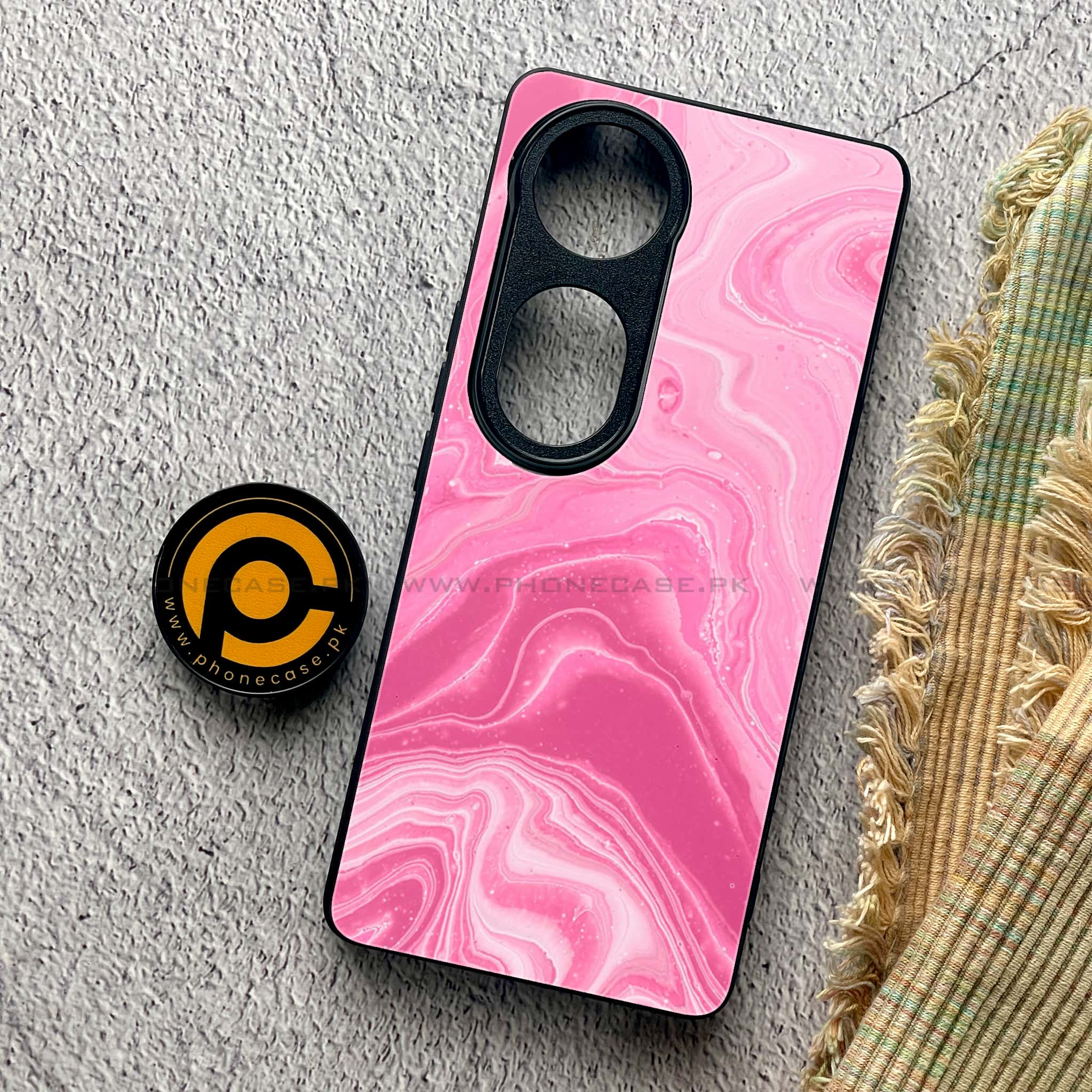 Vivo V40 Pro - Pink Marble Series - Premium Metal Printed soft Bumper shock Proof Case
