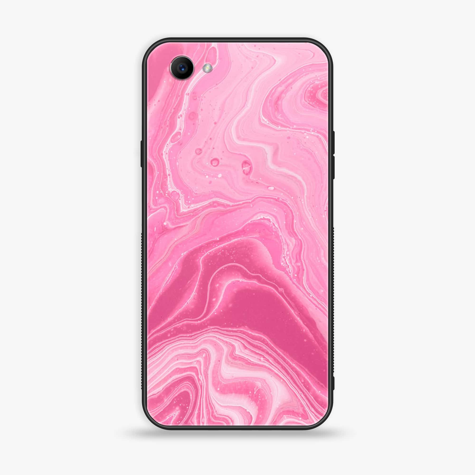 Oppo F7 Youth - Pink Marble Series - Premium Printed Glass soft Bumper shock Proof Case