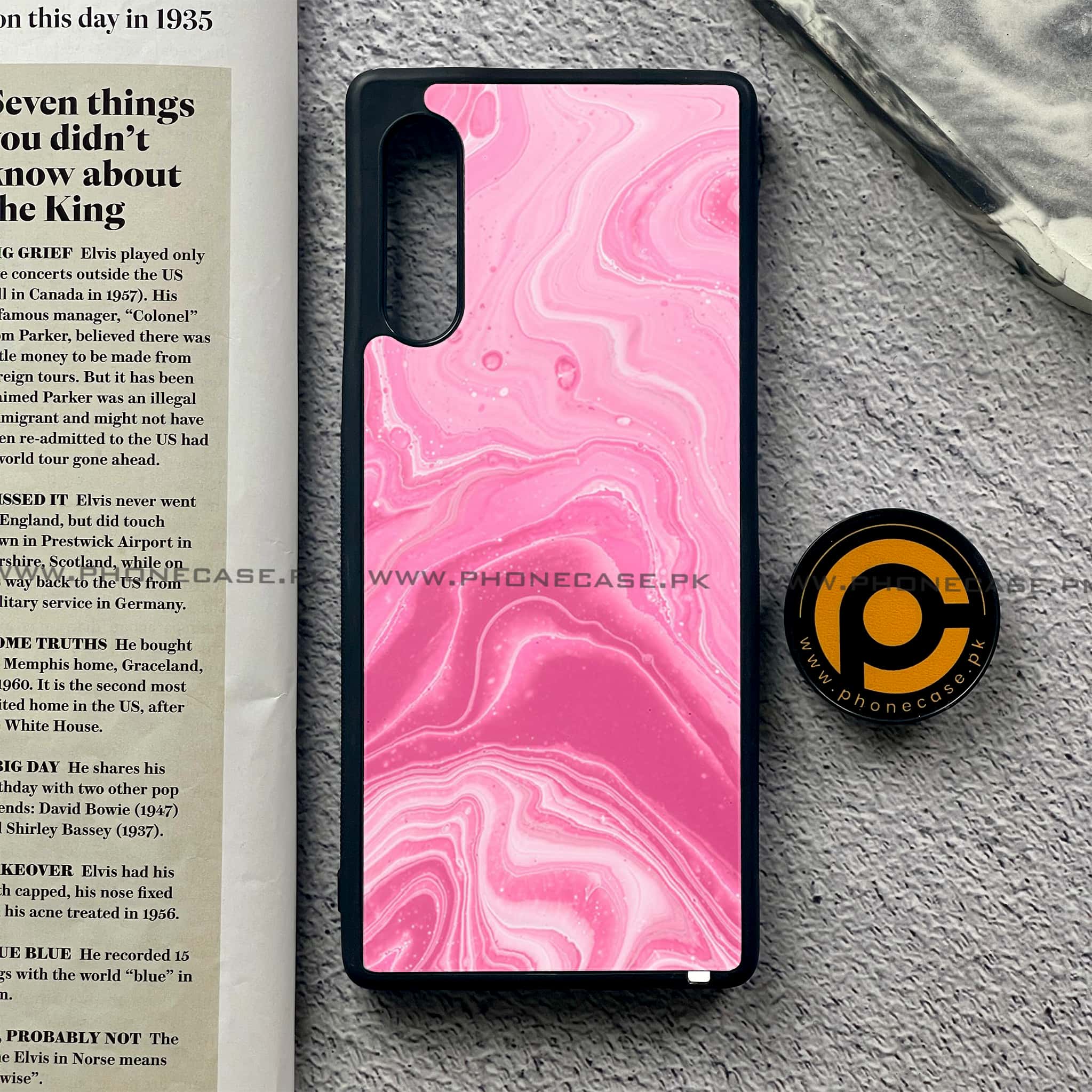 LG Velvet - Pink Marble Series - Premium Printed Glass soft Bumper shock Proof Case