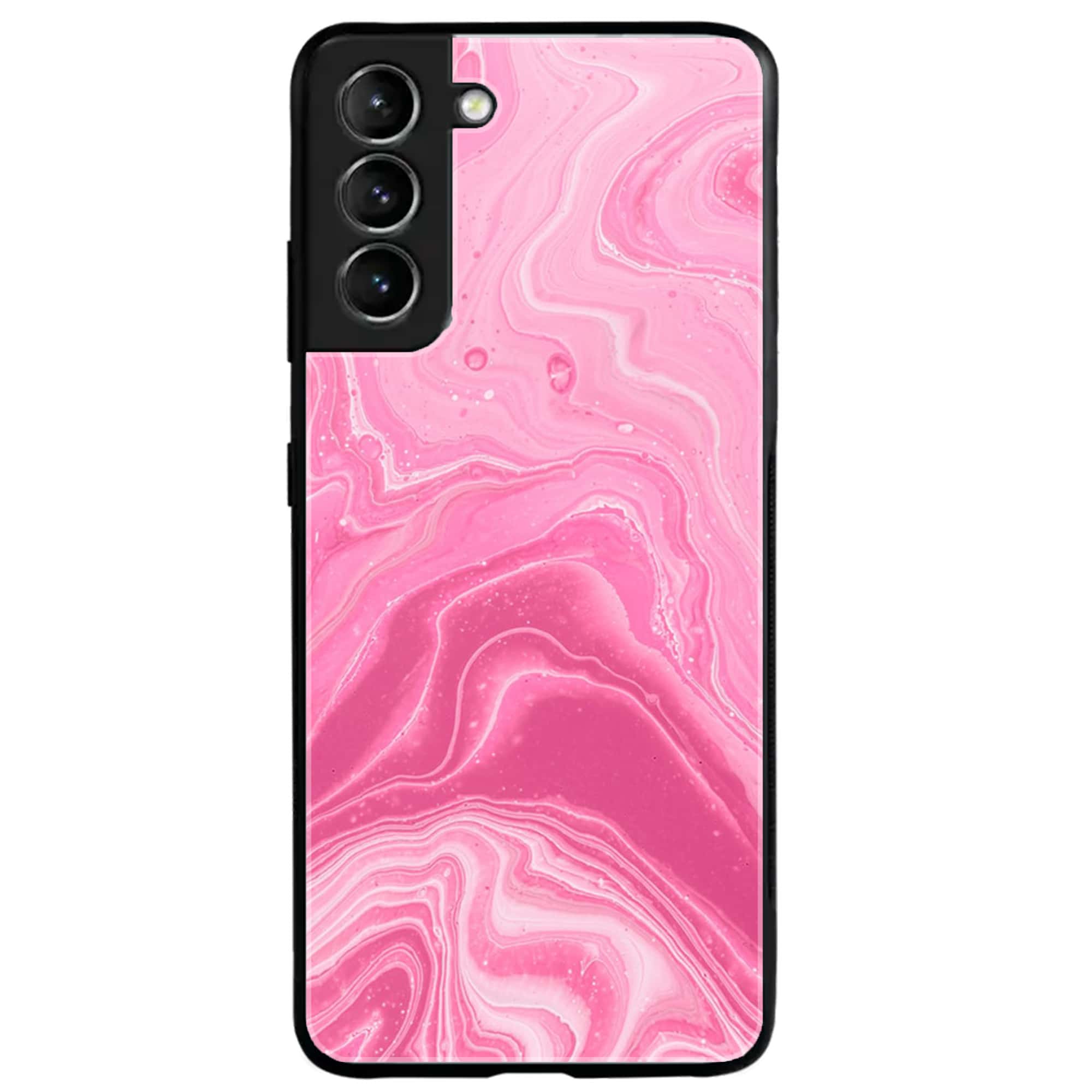 Samsung Galaxy S21 - Pink Marble Series - Premium Printed Glass soft Bumper shock Proof Case