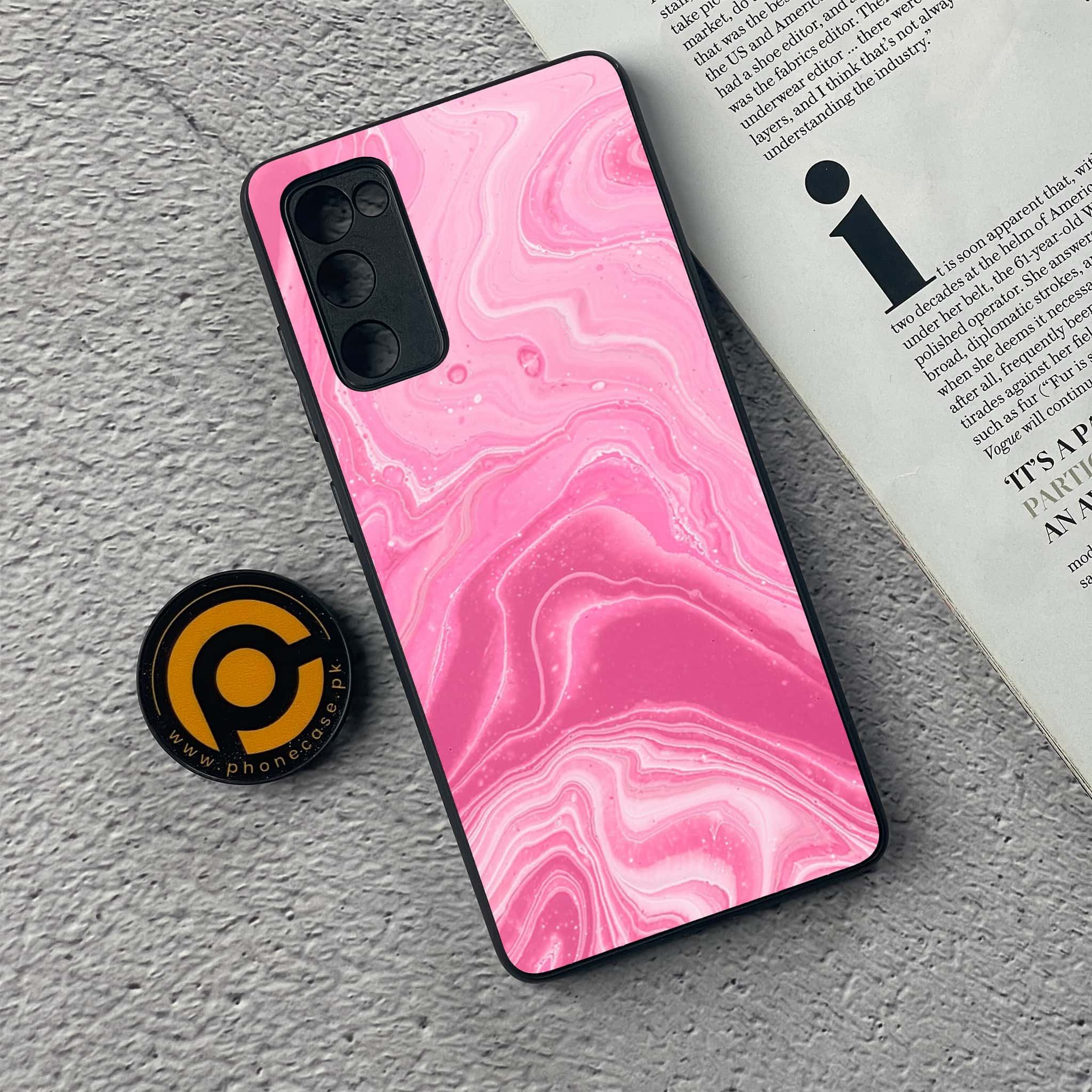 Galaxy S20 FE - Pink Marble Series - Premium Printed Glass soft Bumper shock Proof Case