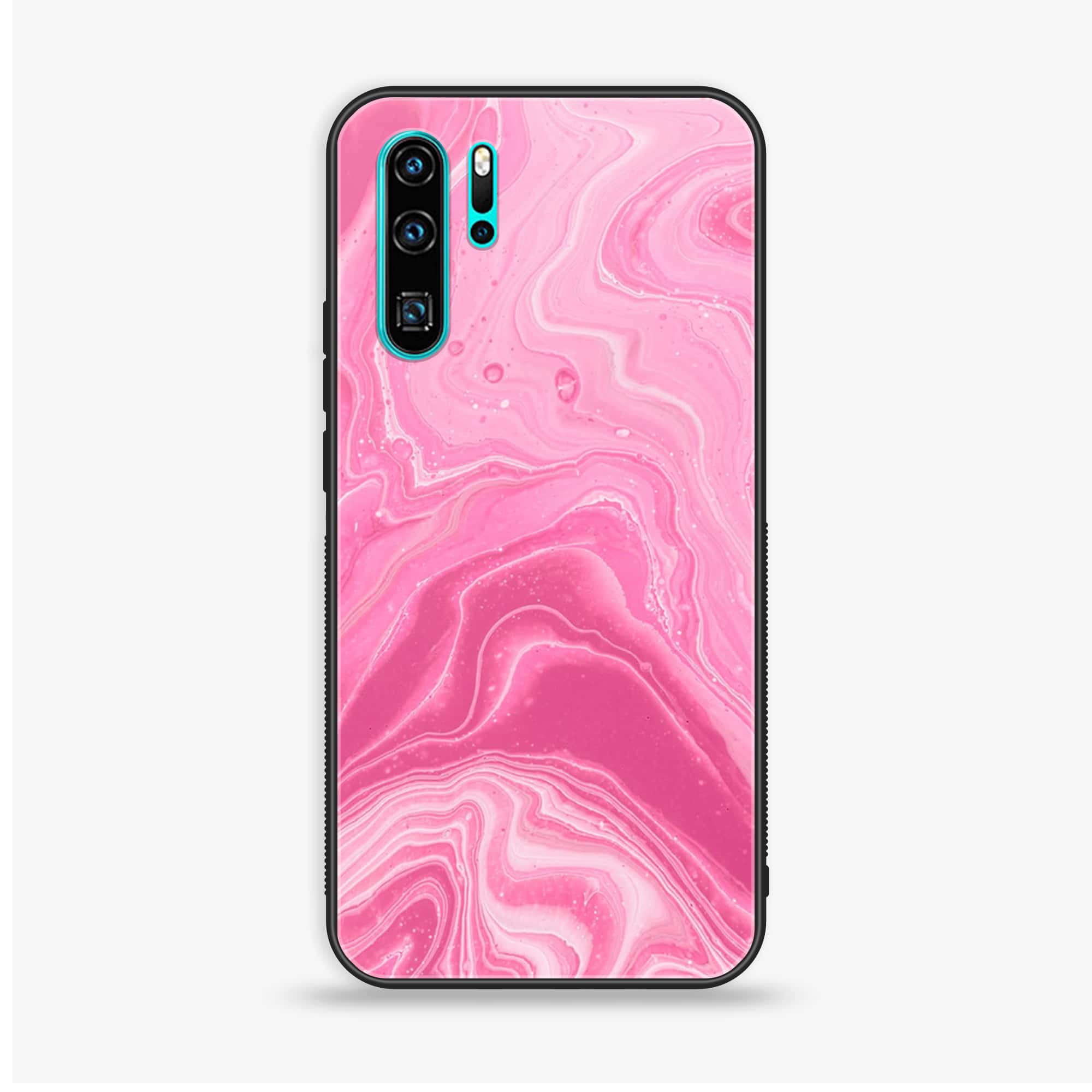 Huawei P30 Pro - Pink Marble Series - Premium Printed Glass soft Bumper shock Proof Case