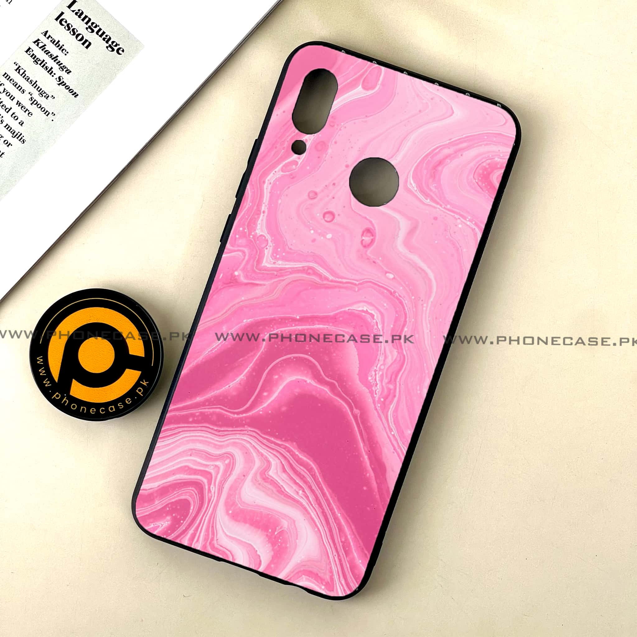 Huawei Nova 3 - Pink Marble Series - Premium Printed Glass soft Bumper shock Proof Case