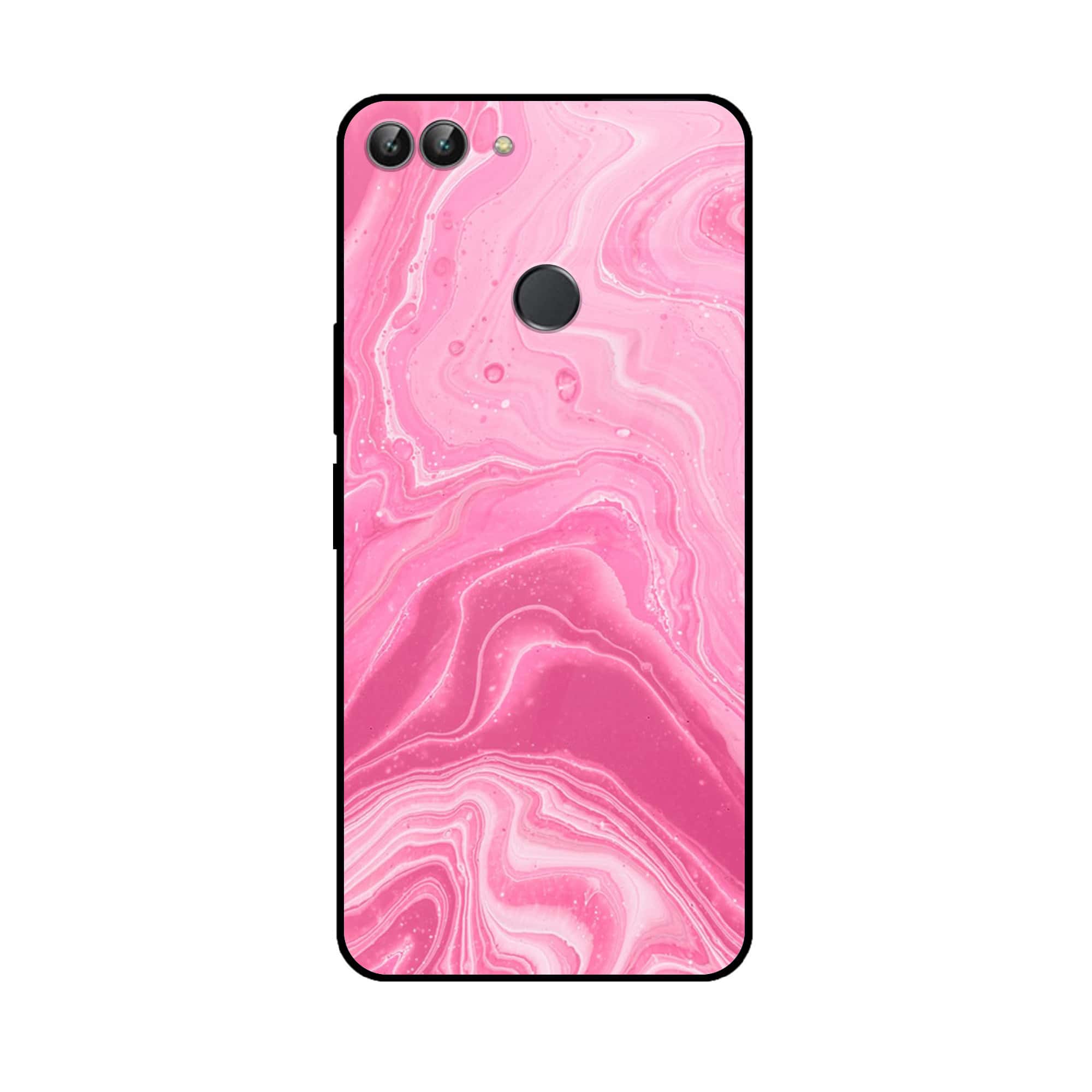 Huawei P Smart - Pink Marble Series - Premium Printed Glass soft Bumper shock Proof Case