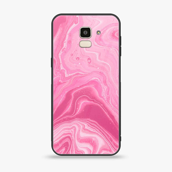 Samsung Galaxy J6 (2018) - Pink Marble Design 3  - Premium Printed Glass soft Bumper shock Proof Case CS-24781