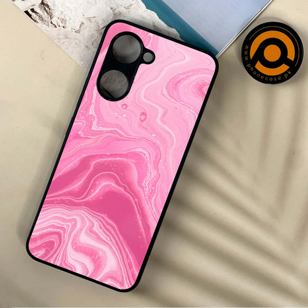 Vivo Y03 - Pink Marble Design 3- Premium Printed Metal soft Bumper shock Proof Case CS-49166