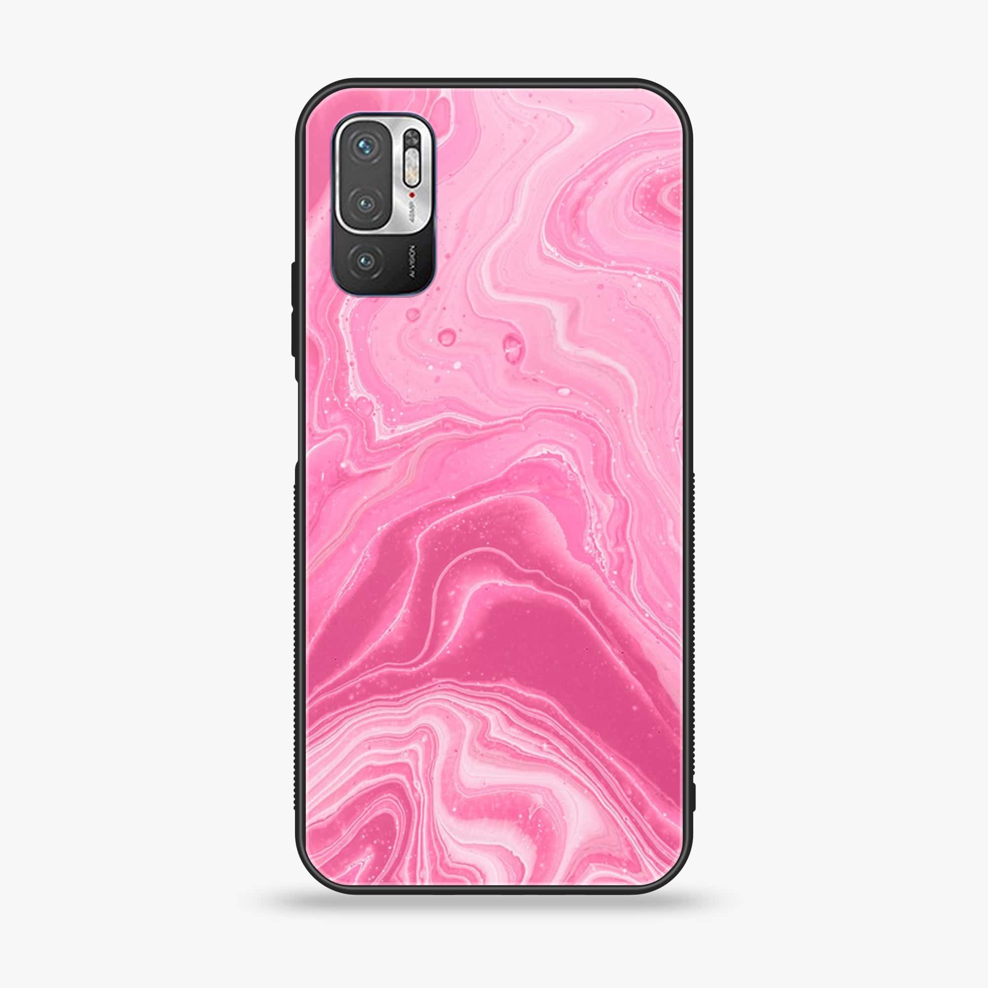 Xiaomi Redmi Note 10 5G - Pink Marble Series - Premium Printed Glass soft Bumper shock Proof Case