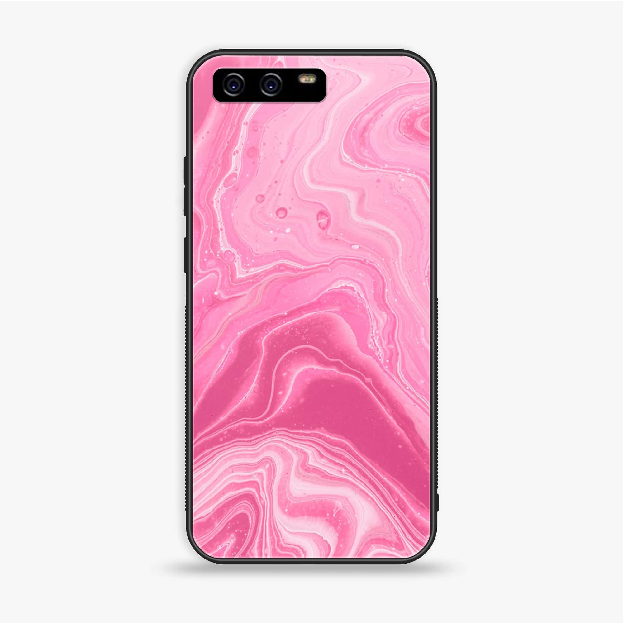 Huawei P10 - Pink Marble Series - Premium Printed Glass soft Bumper shock Proof Case
