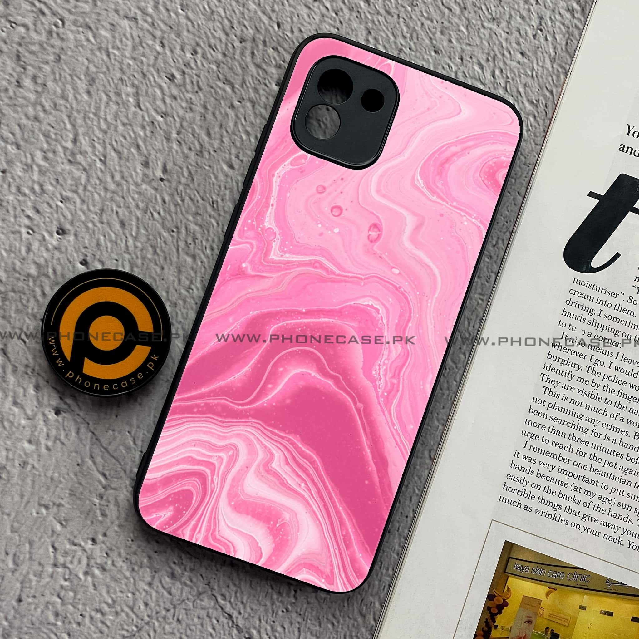 Samsung Galaxy A03 - Pink Marble Series - Premium Printed Glass soft Bumper shock Proof Case