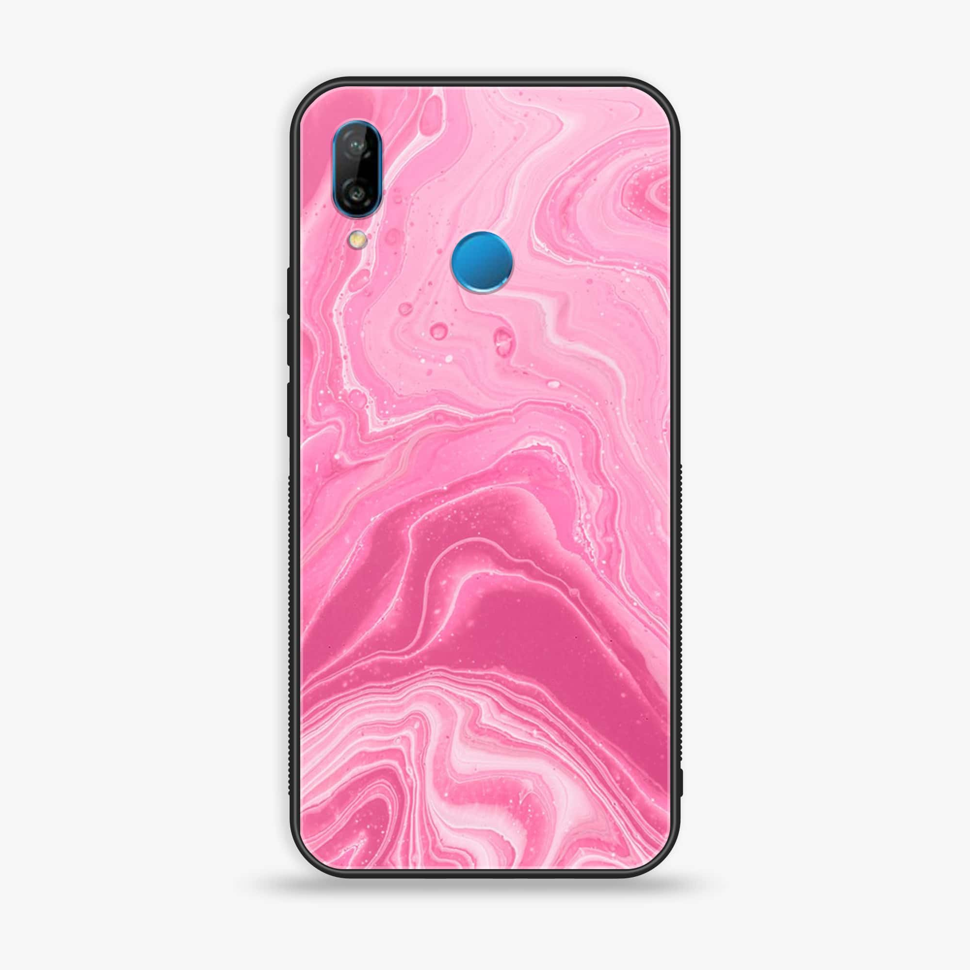 Huawei P20 lite - Pink Marble Series - Premium Printed Glass soft Bumper shock Proof Case