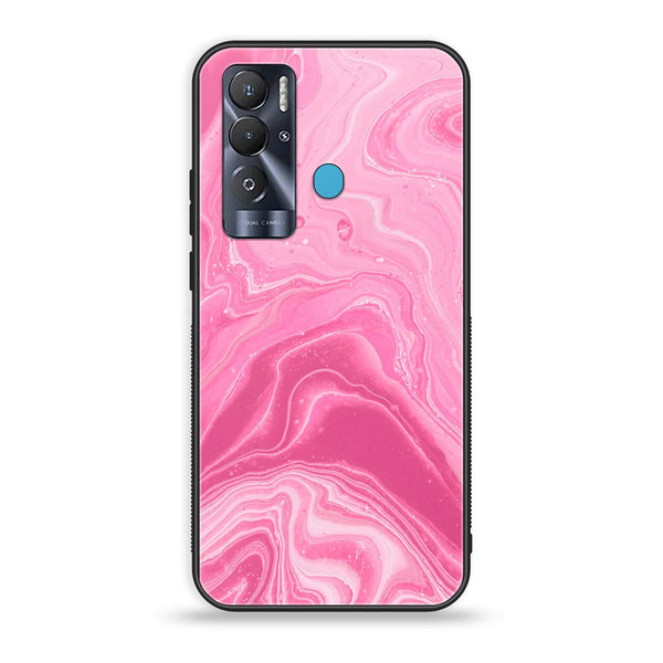 Tecno Pova Neo Pink Marble Design 3  Premium Printed Glass soft Bumper shock Proof Case CS-8640 CS-8659