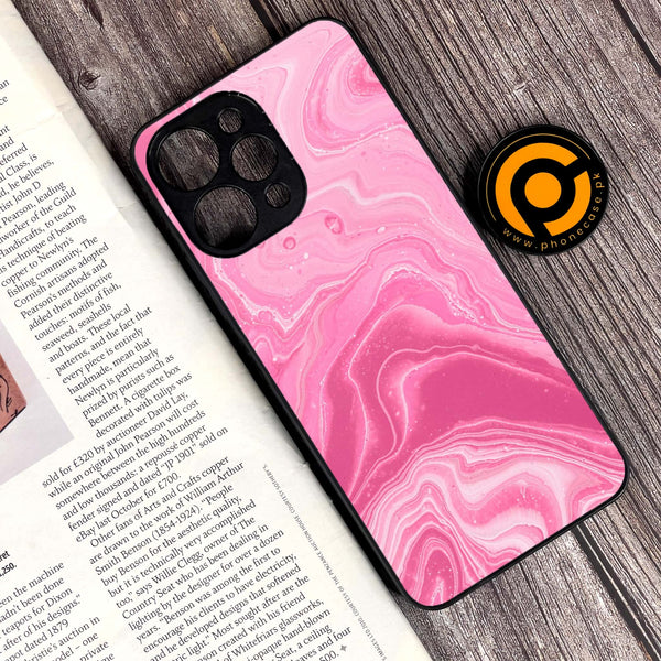 Xiaomi Redmi 12 - Pink Marble Design 3 - Premium Printed Glass soft Bumper shock Proof Case CS-9708 CS-36259